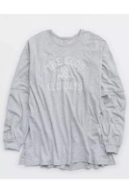Aerie Cozy Long Sleeve Oversized Boyfriend T-Shirt Women's Product Image