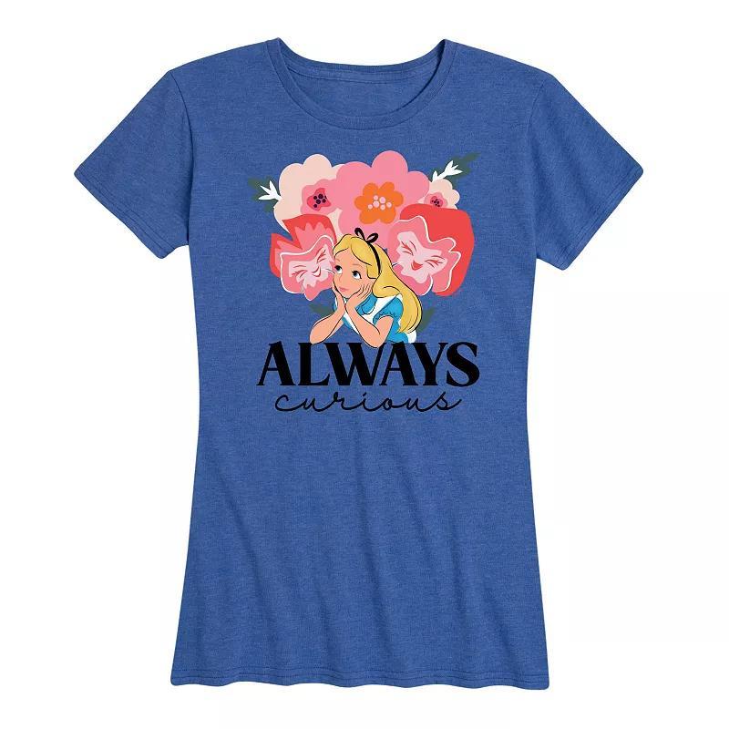 Disney's Alice in Wonderland Women's Always Curious Graphic Tee, Girl's, Size: XL, Grey Gray Product Image