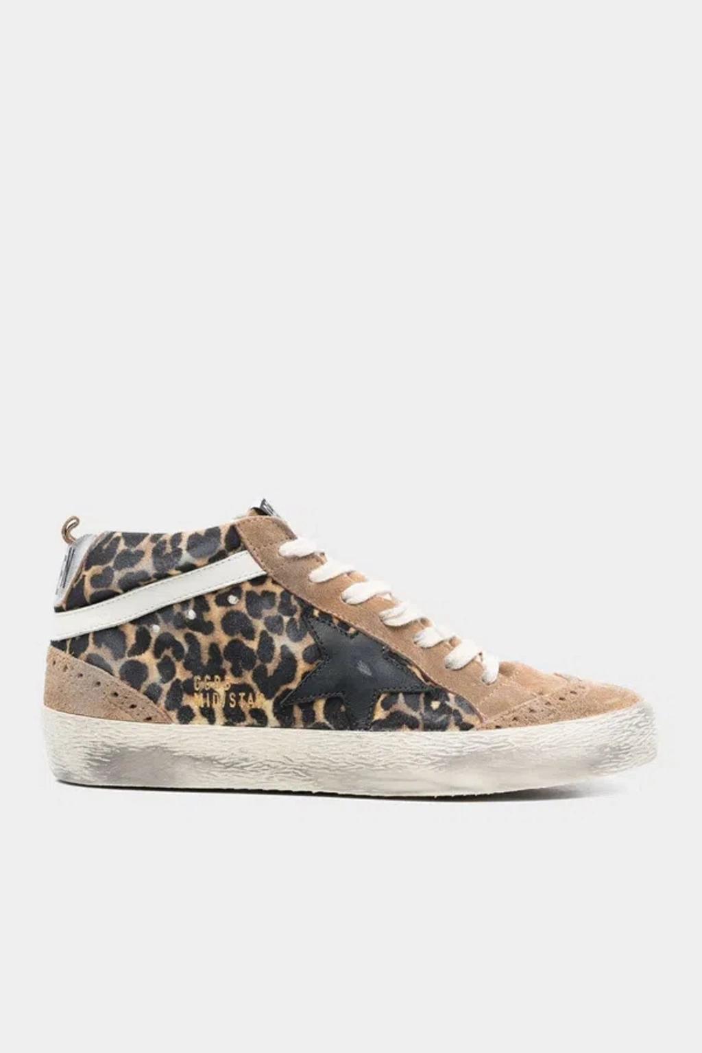 GOLDEN GOOSE Mid Star High-top Sneakers In Brown Product Image