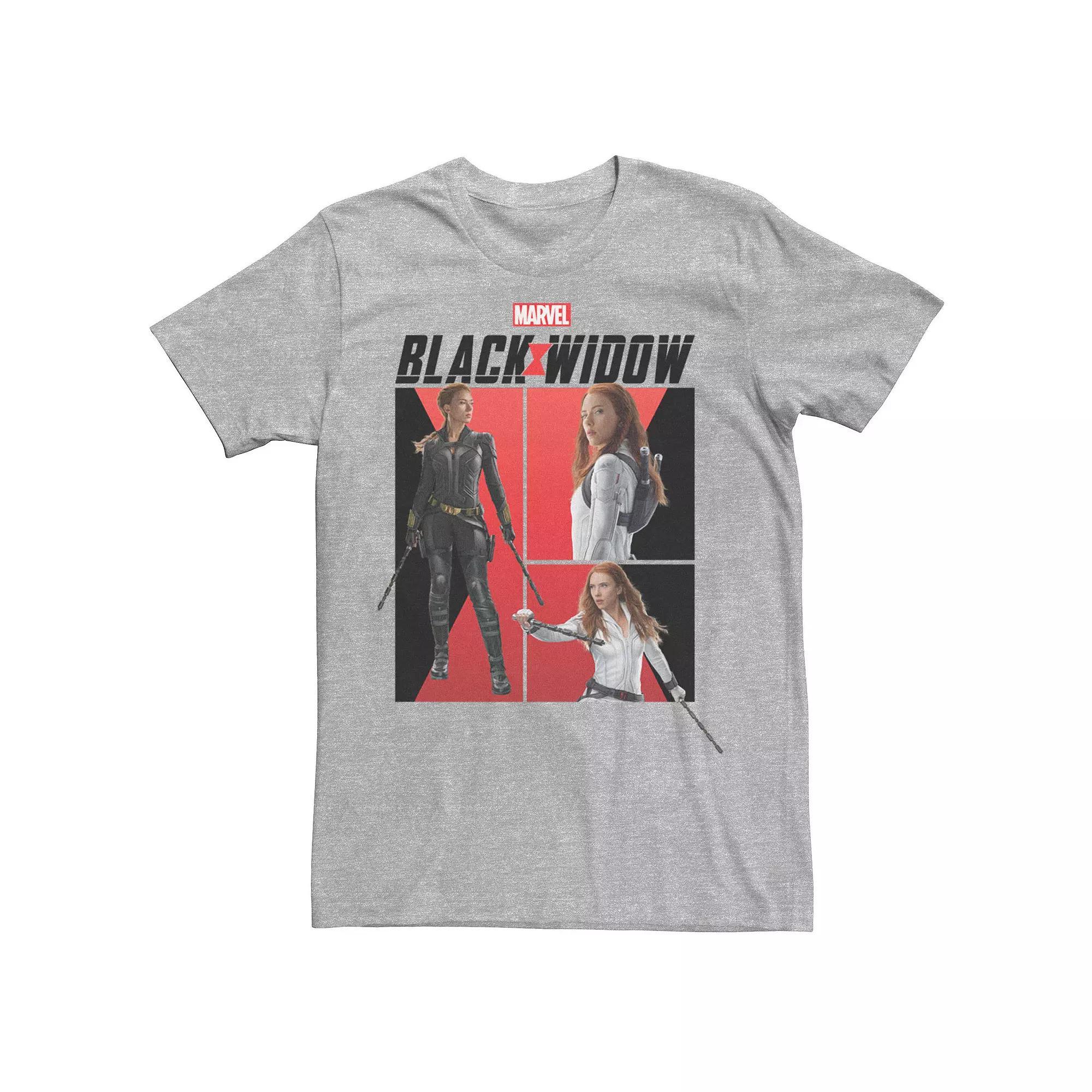 Men's Marvel Black Widow Comic PaneTee, Size: 3XL, Athletic Grey Product Image