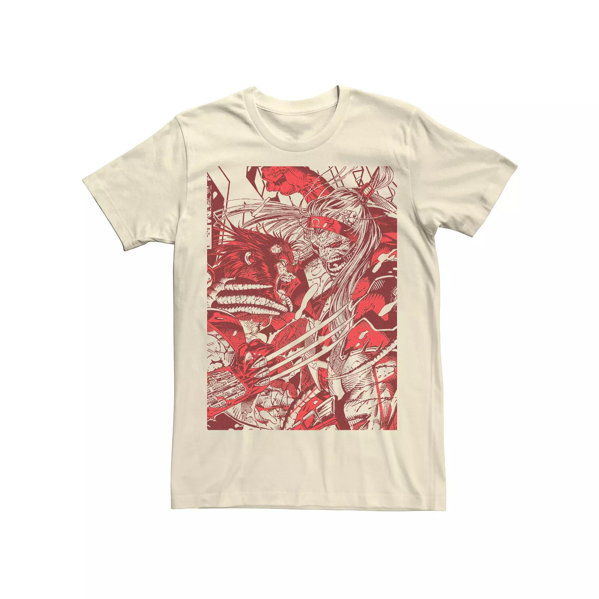 Men's Marvel Omega Red Vs. Wolverine Tee, Size: Medium, Natural Product Image