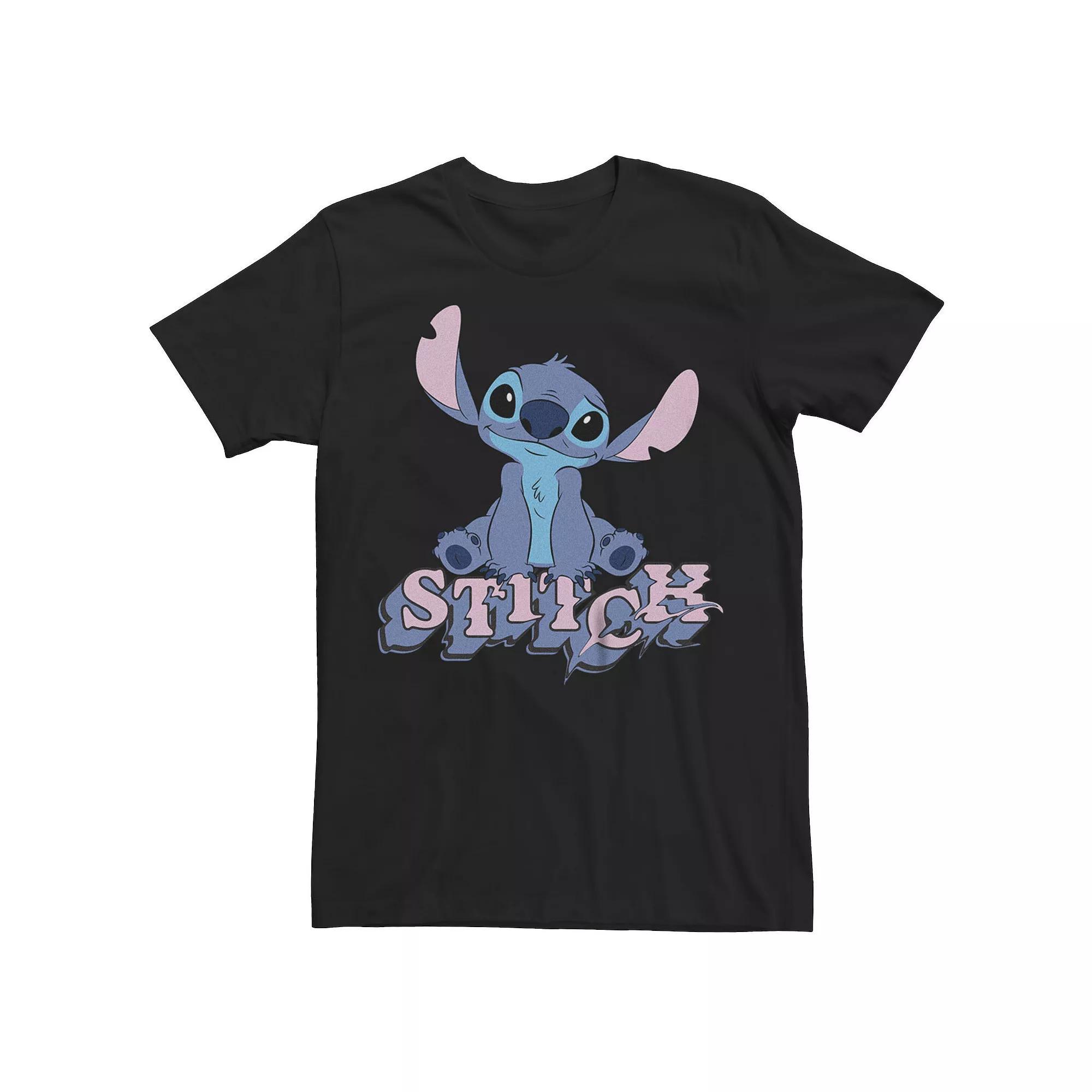 Disney's Lilo & Stitch Glitchy Name Stitch Juniors' Boyfriend Graphic Tee, Women's,  Product Image