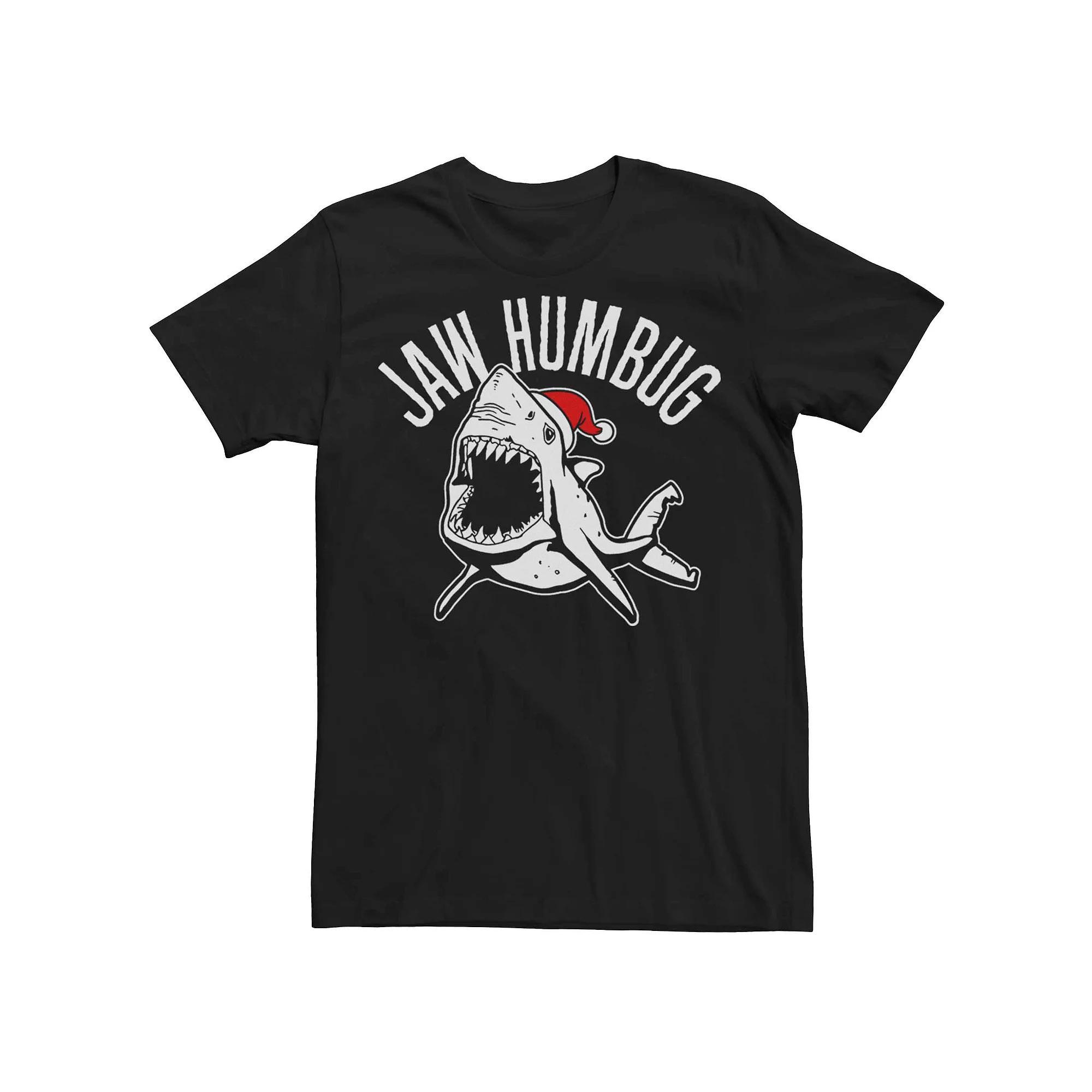 Men's Shark Jaw Humbug Santa Christmas Graphic Tee,  Product Image