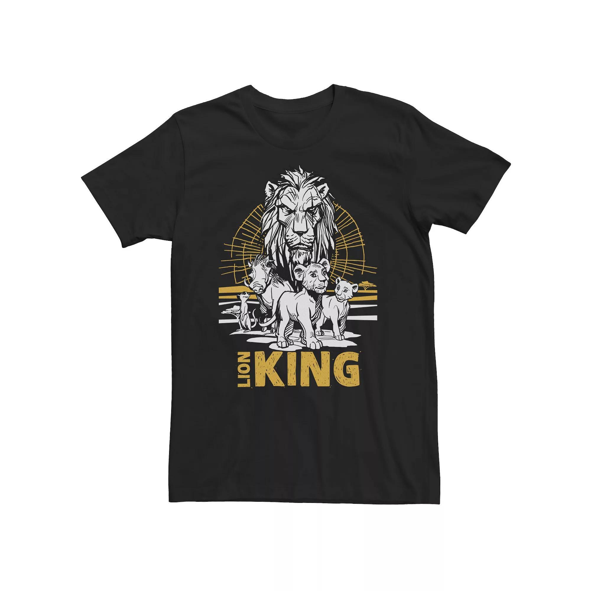 Big & Tall Disney The Lion King Live Action Group Shot Sketch Poster Tee, Men's, Size: XXL Tall, Black Product Image