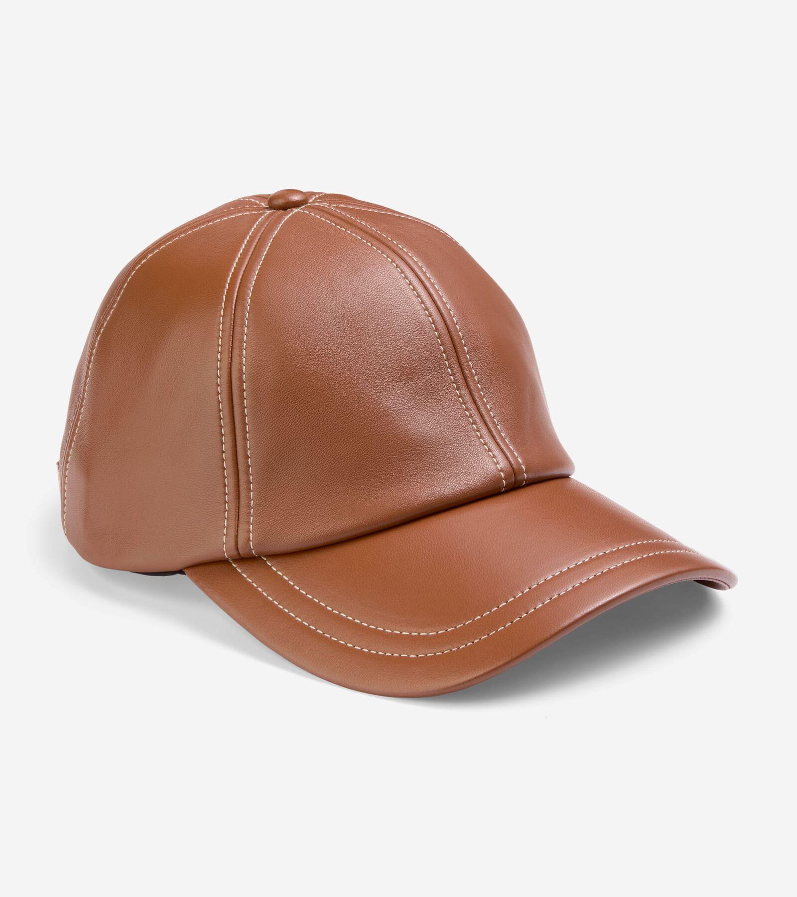 Cole Haan Womens Leather Baseball Cap - Brown Size OSFA Product Image