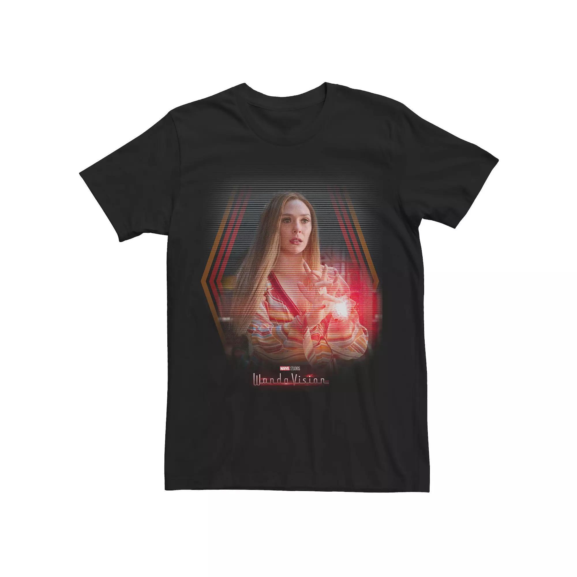 Men's Marvel WandaVision Red Scarlet Glitch Portrait Tee, Size: Small, Black Product Image