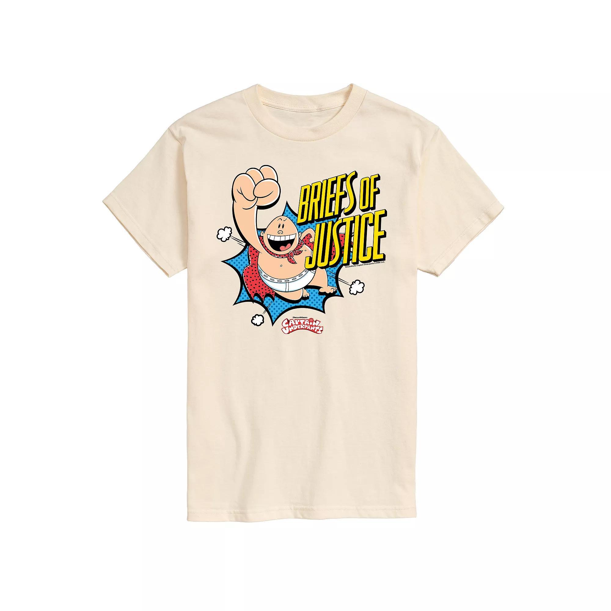 Men's Captain Underpants Briefs Of Justice Graphic Tee,  Product Image
