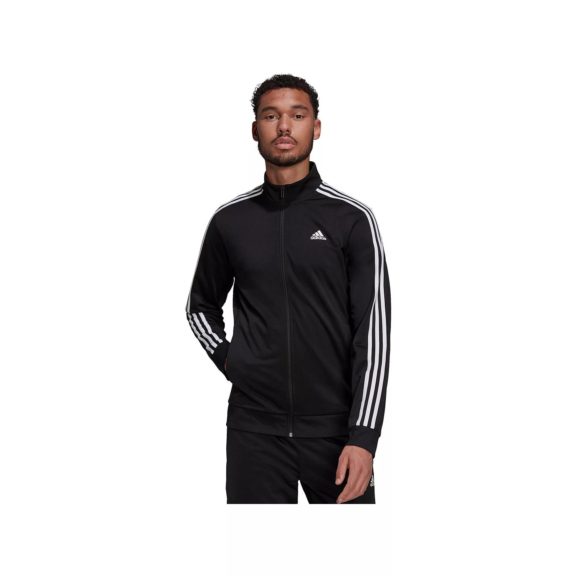 adidas Mens adidas Essentials Warm-Up 3-Stripes Track Jacket - Mens Solid Grey/Black Product Image