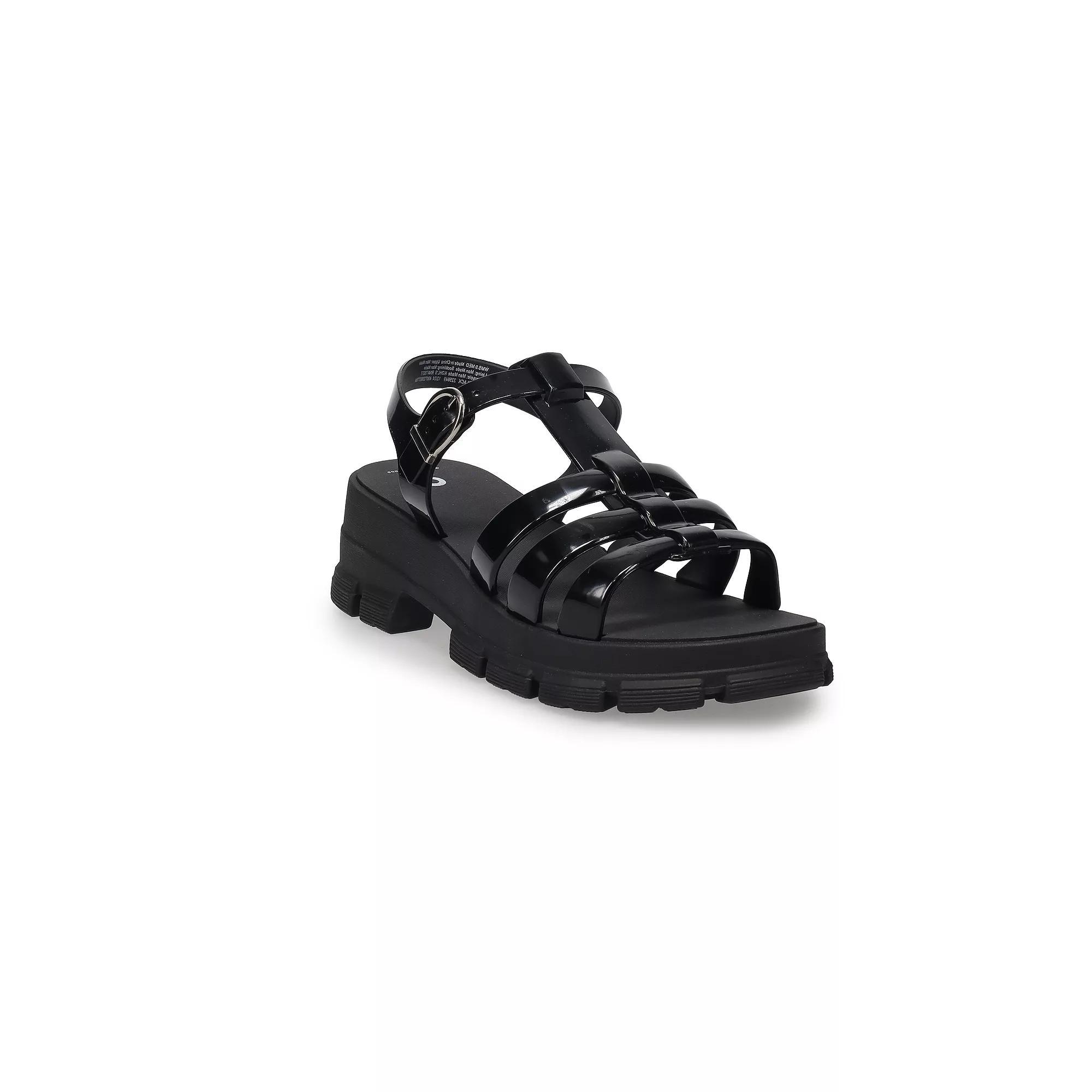 SO® Gillis Jelly Fisherman Women's Sandals, Size: 5.5, Black Product Image