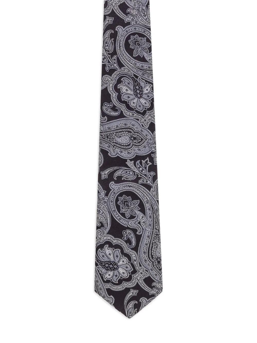 ETRO Paisley Jacquard Tie In Black Product Image