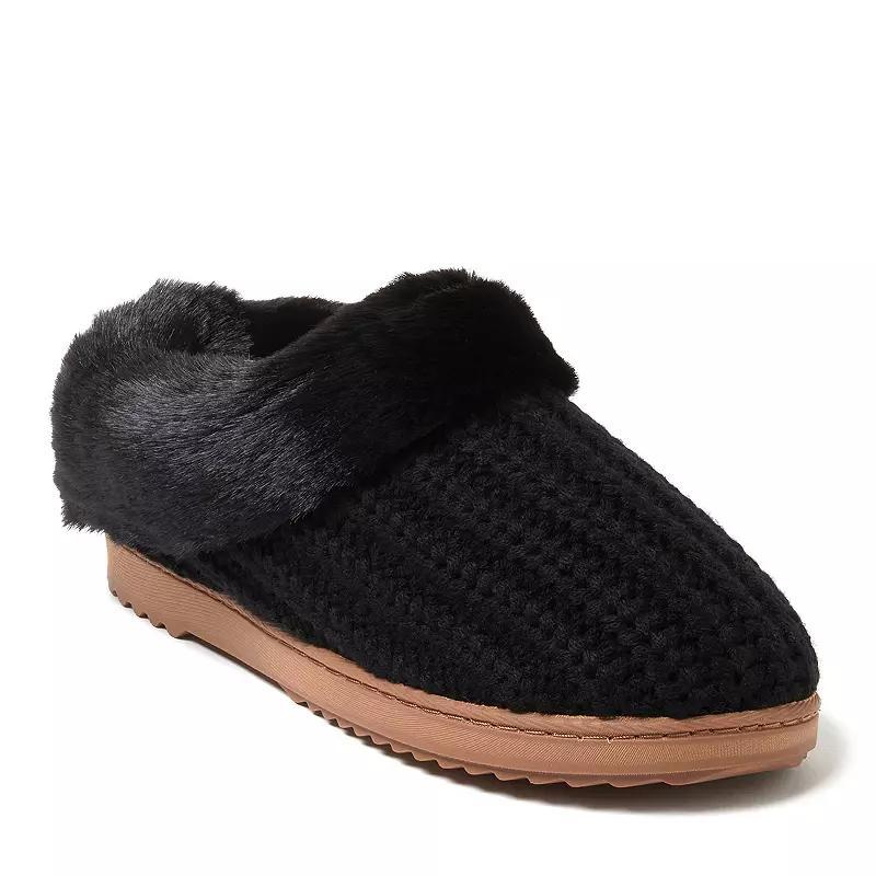 Dearfoams Hannah Festive Knit Women's Clog Slippers, Size: Large, Black Product Image