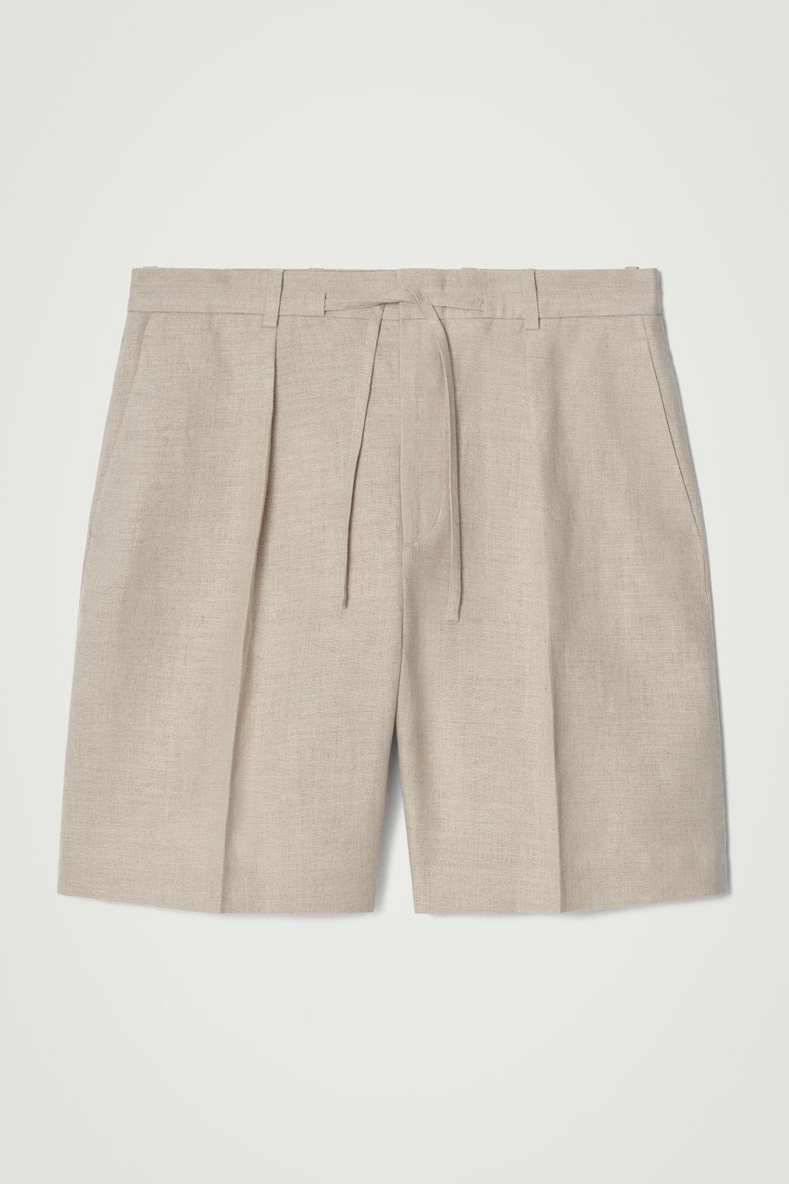 TAILORED DRAWSTRING LINEN SHORTS Product Image