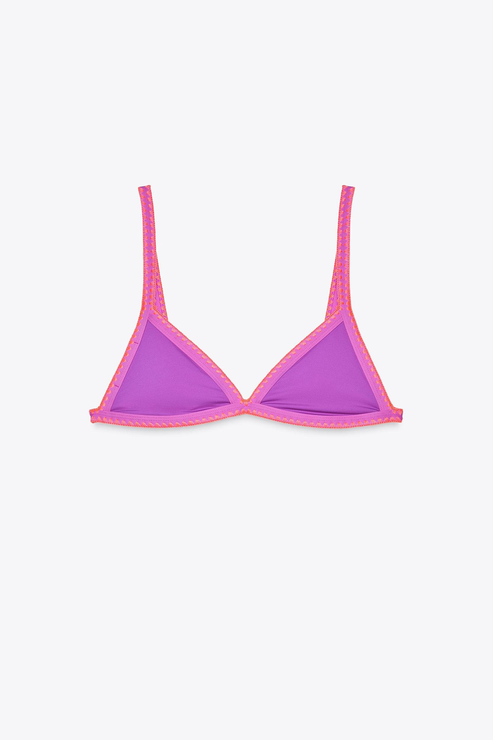 CONTRAST TRIANGLE BIKINI TOP Product Image