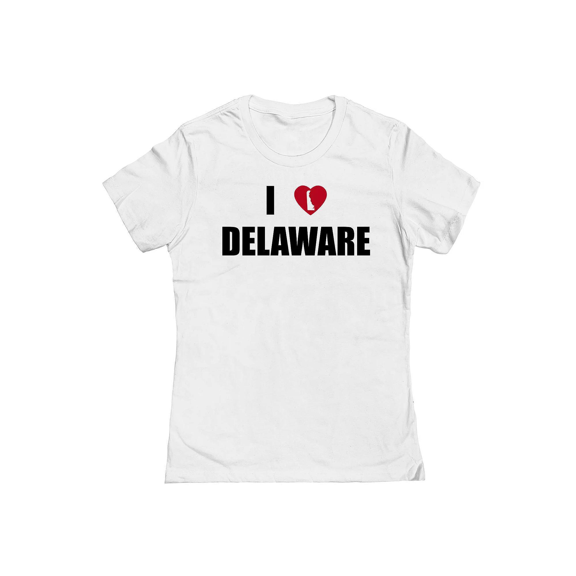 Junior's I Heart Delaware Graphic Tee, Women's,  Product Image