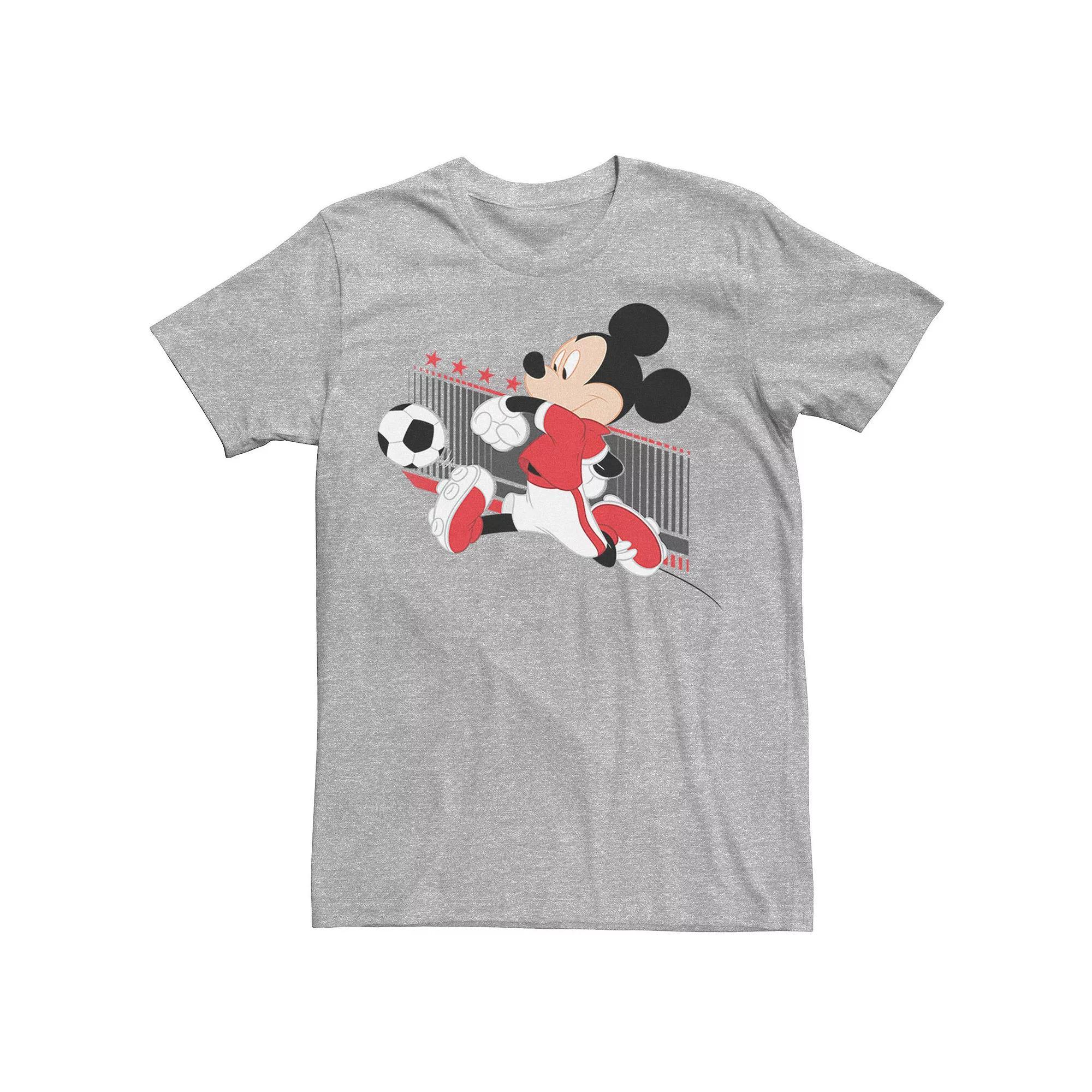 Disney's Mickey Mouse Denmark Soccer Uniform Portrait Men's Tee, Size: XL, Athletic Grey Product Image