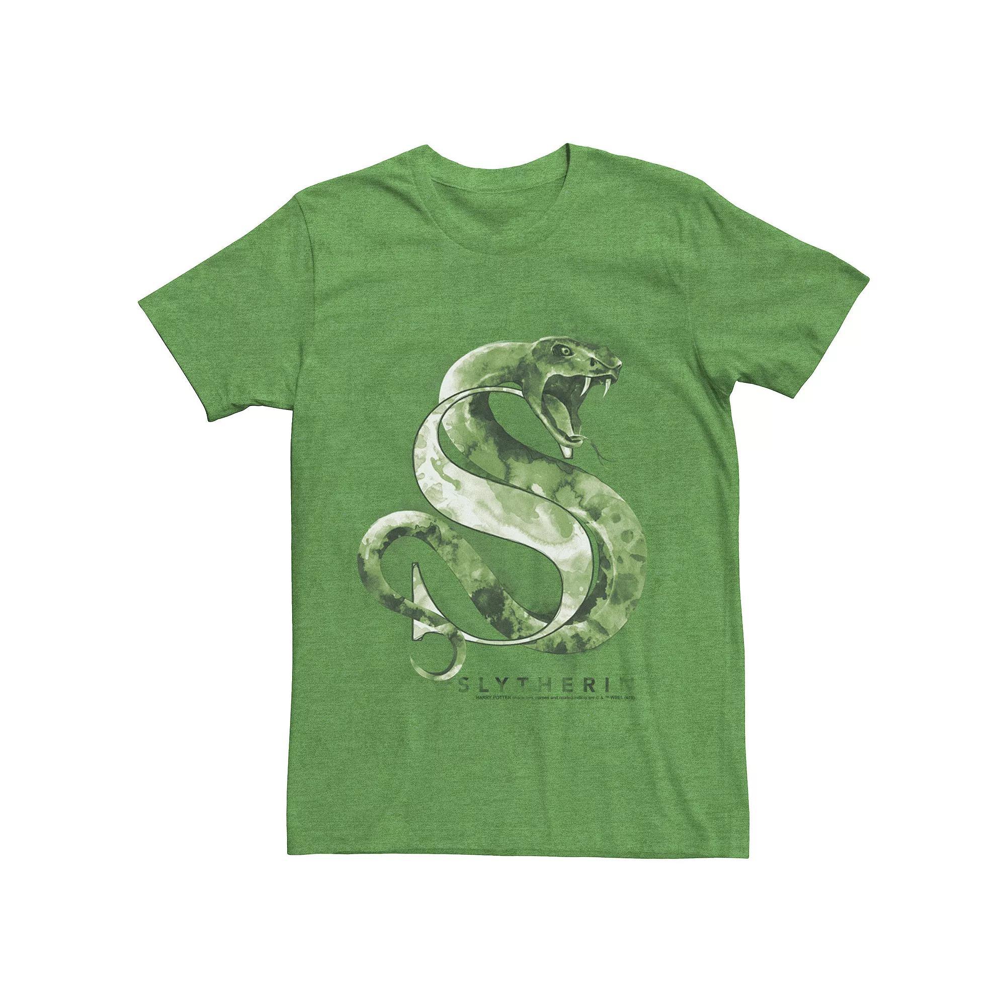 Men's Harry Potter Slytherin Snake Water Color Logo Graphic Tee, Size: XL, White Product Image