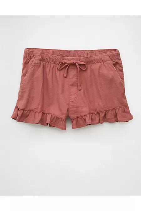 AE Stretch Linen-Blend Ruffle Short Women's Product Image