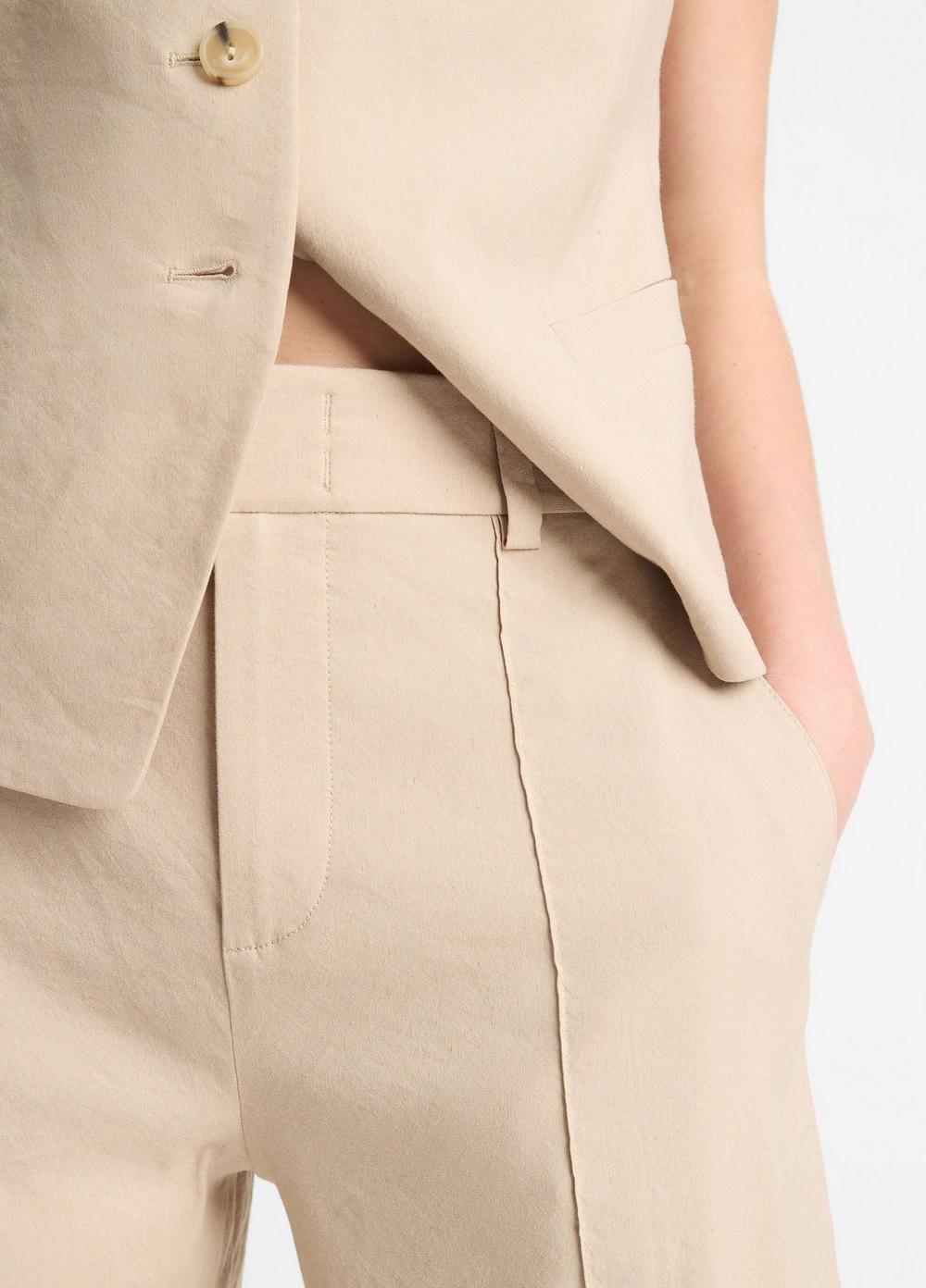 Linen-Blend High-Waist Wide-Leg Pant Product Image