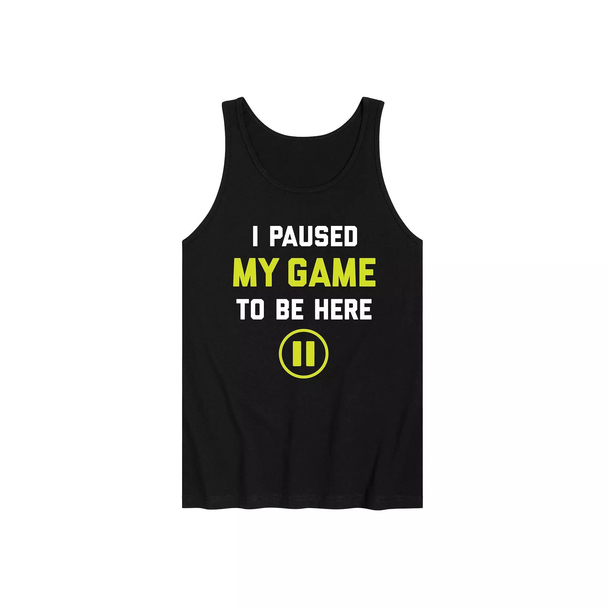 Men's I Paused My Game To Be Here Video Game Graphic Tank Top, Size: Large, Black Product Image