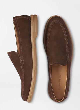 Peter Millar Mens Excursionist Nubuck Venetian Loafer | Color: Walnut | Size: 8.5 Product Image