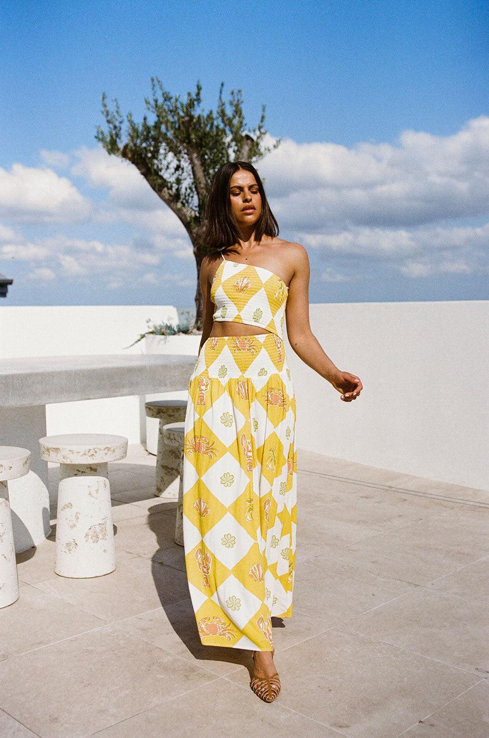 Venetian Maxi Dress - Oceano Yellow Product Image