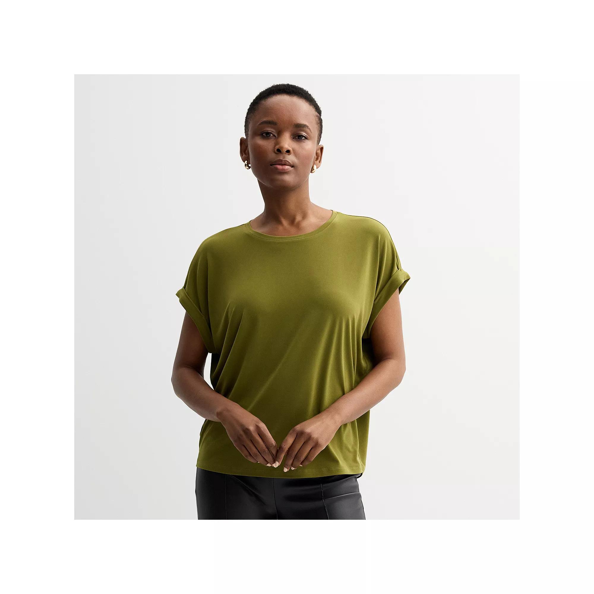 Women's Nine West Crewneck Dolman Tee, Size: Small, Olive Green Product Image