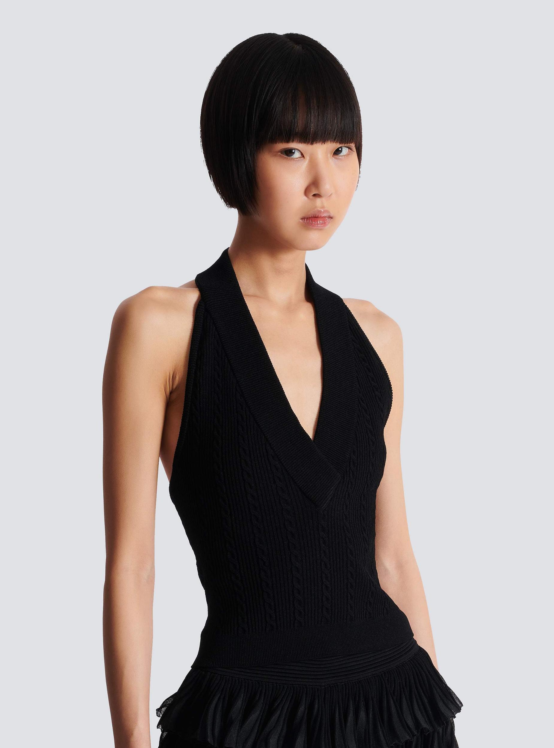 Cable-knit halterneck top Product Image