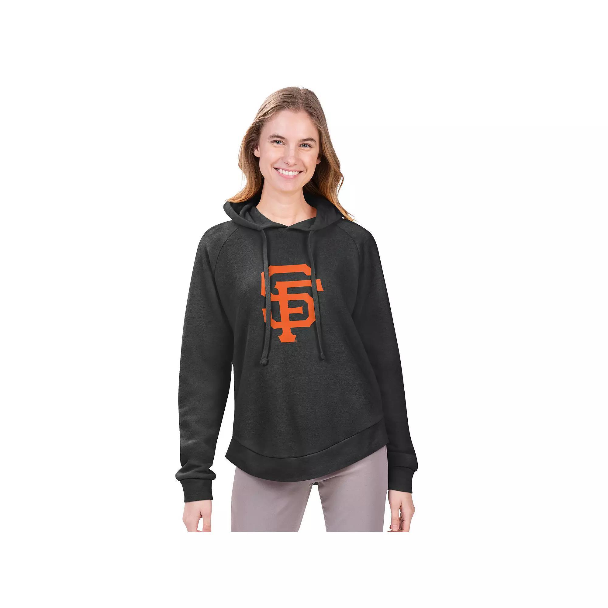 Women's G-III 4Her by Carl Banks Charcoal San Francisco Giants Jordan Angel Raglan Fleece Pullover Hoodie,  Product Image