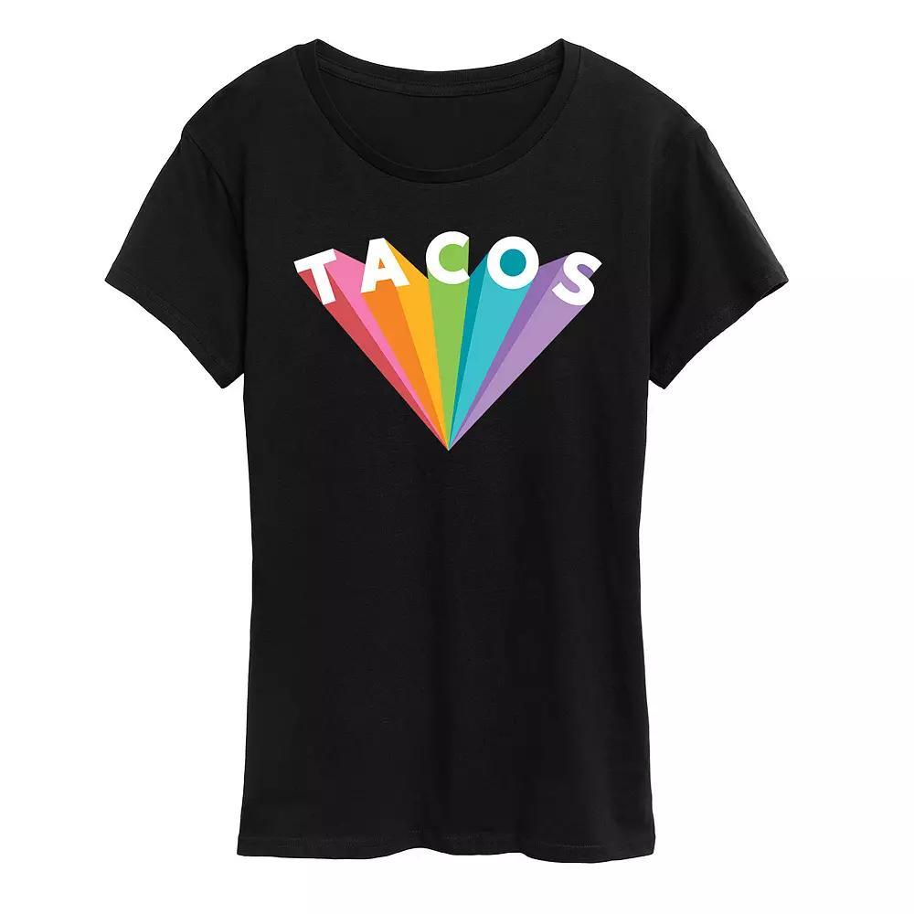 Women's Tacos Colorful Rays Graphic Tee,  Product Image