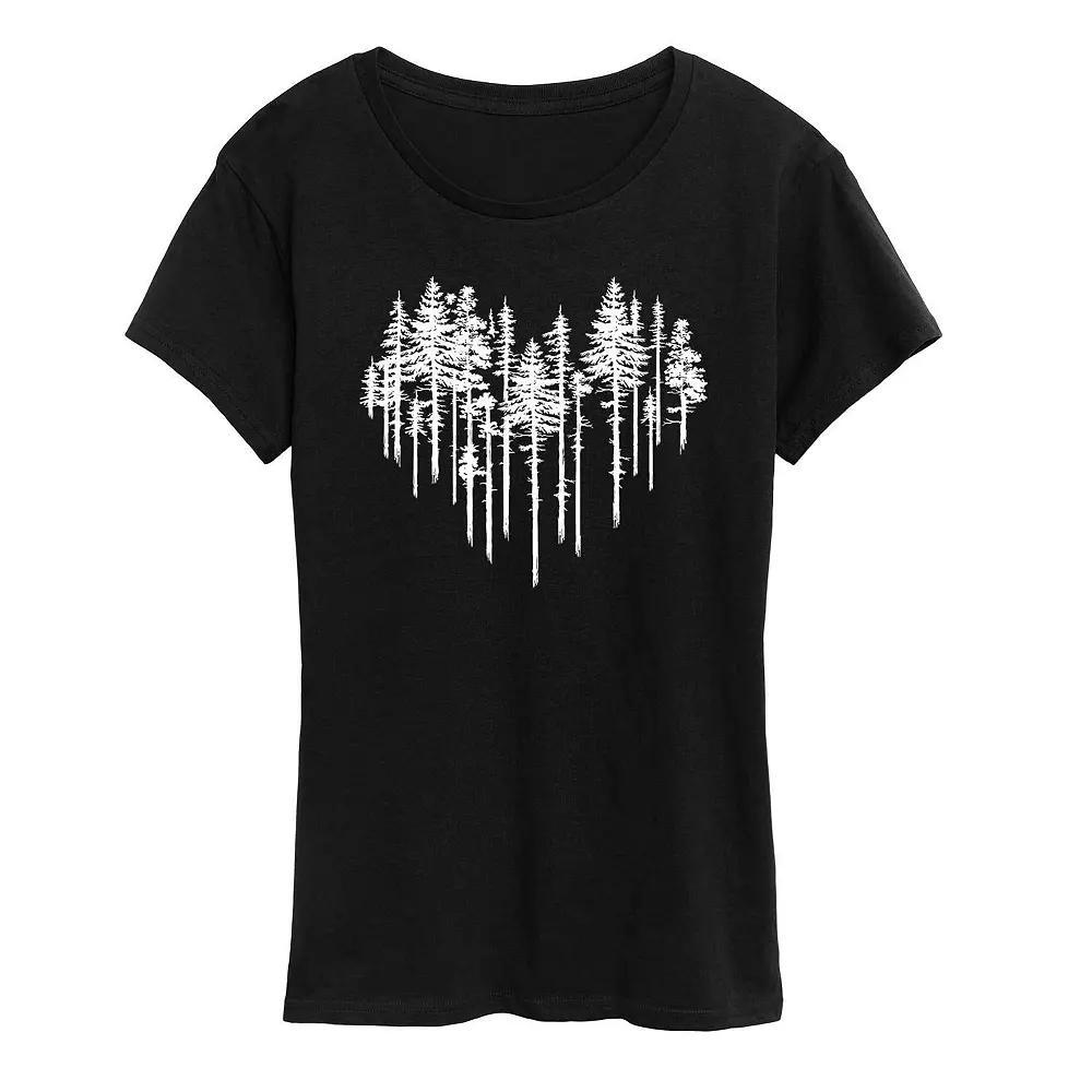 Women's Heart Trees Graphic Tee, Girl's, Size: Medium, Black Product Image