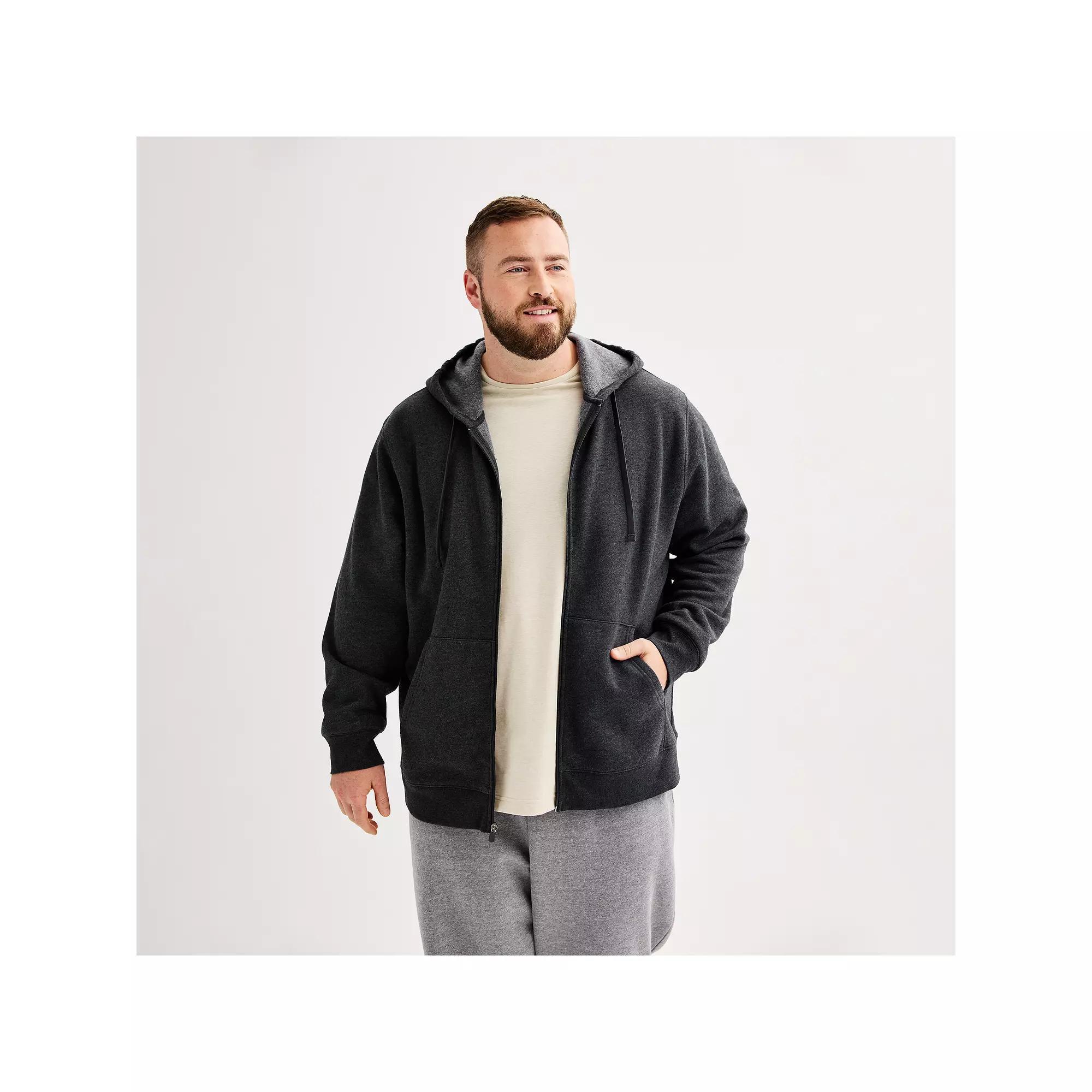 Big & Tall Tek Gear® Ultra Soft Fleece Zip-Front Hoodie, Men's,  Product Image