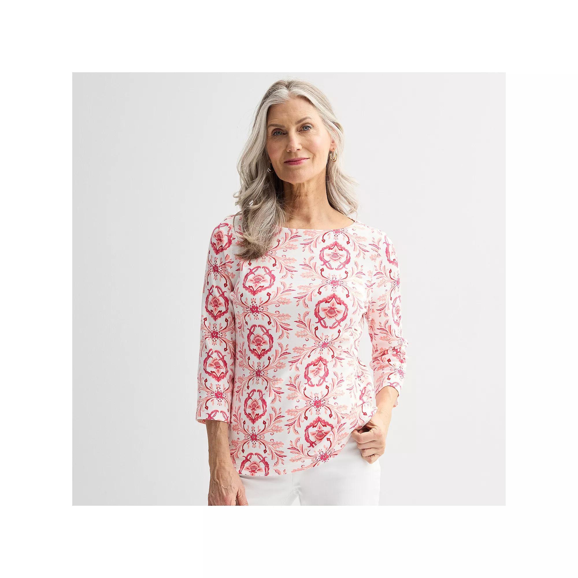 Petite Croft & Barrow® Boatneck Top, Women's,  Product Image