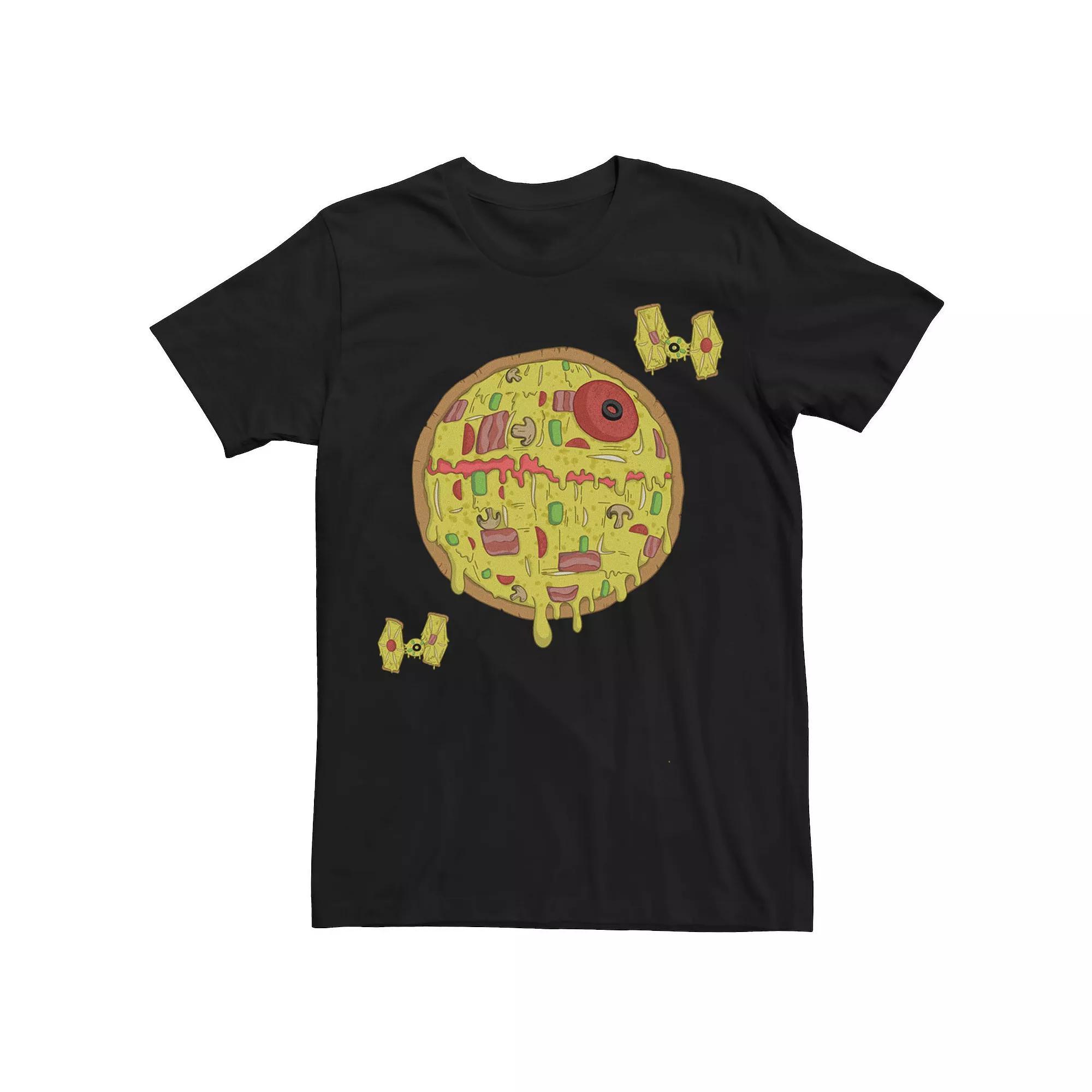 Men's Star Wars Death Star Pizza Tee, Size: Small, Black Product Image