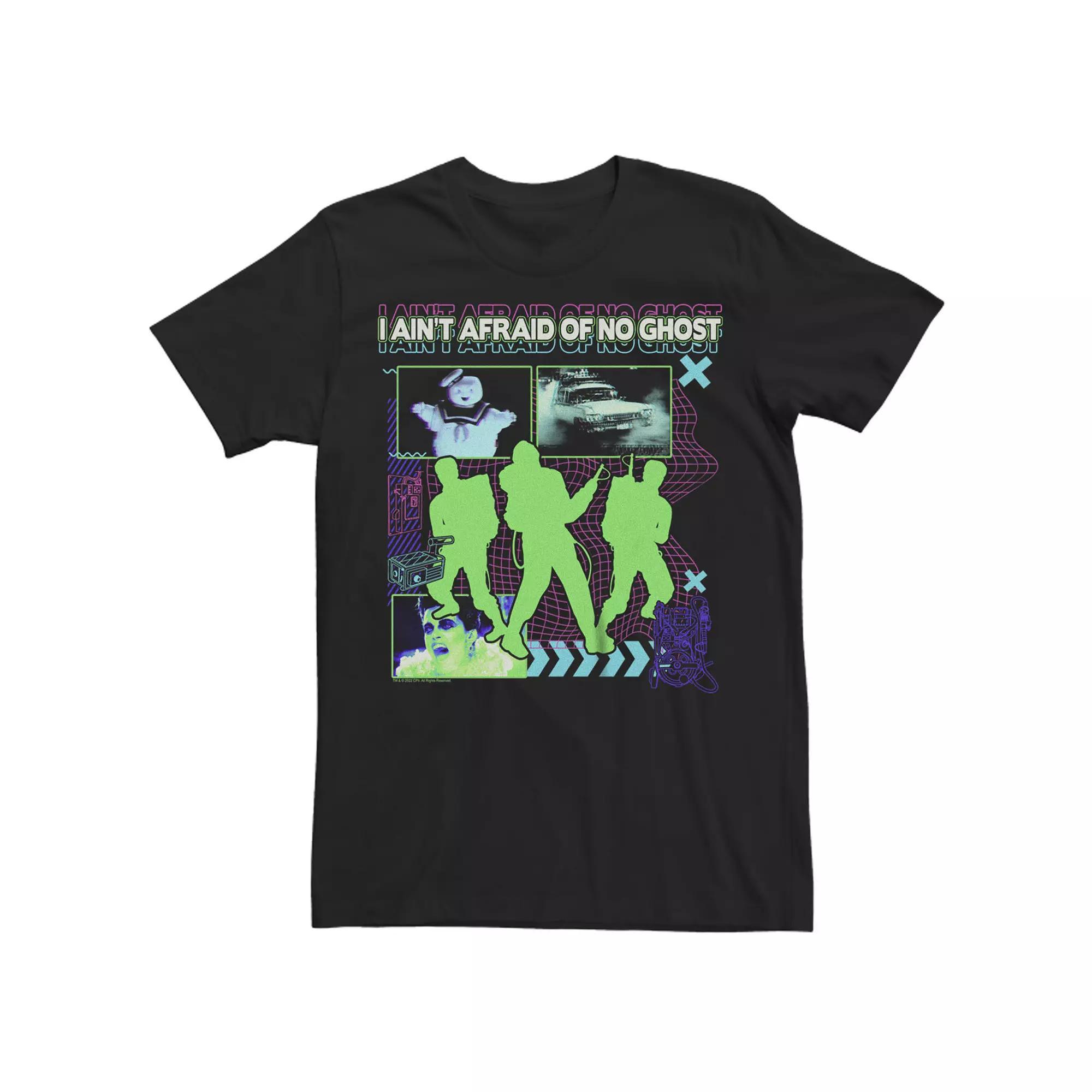 Men's Ghostbusters I Ain't Afraid of No Ghost Glitch Silhouettes Tee,  Product Image
