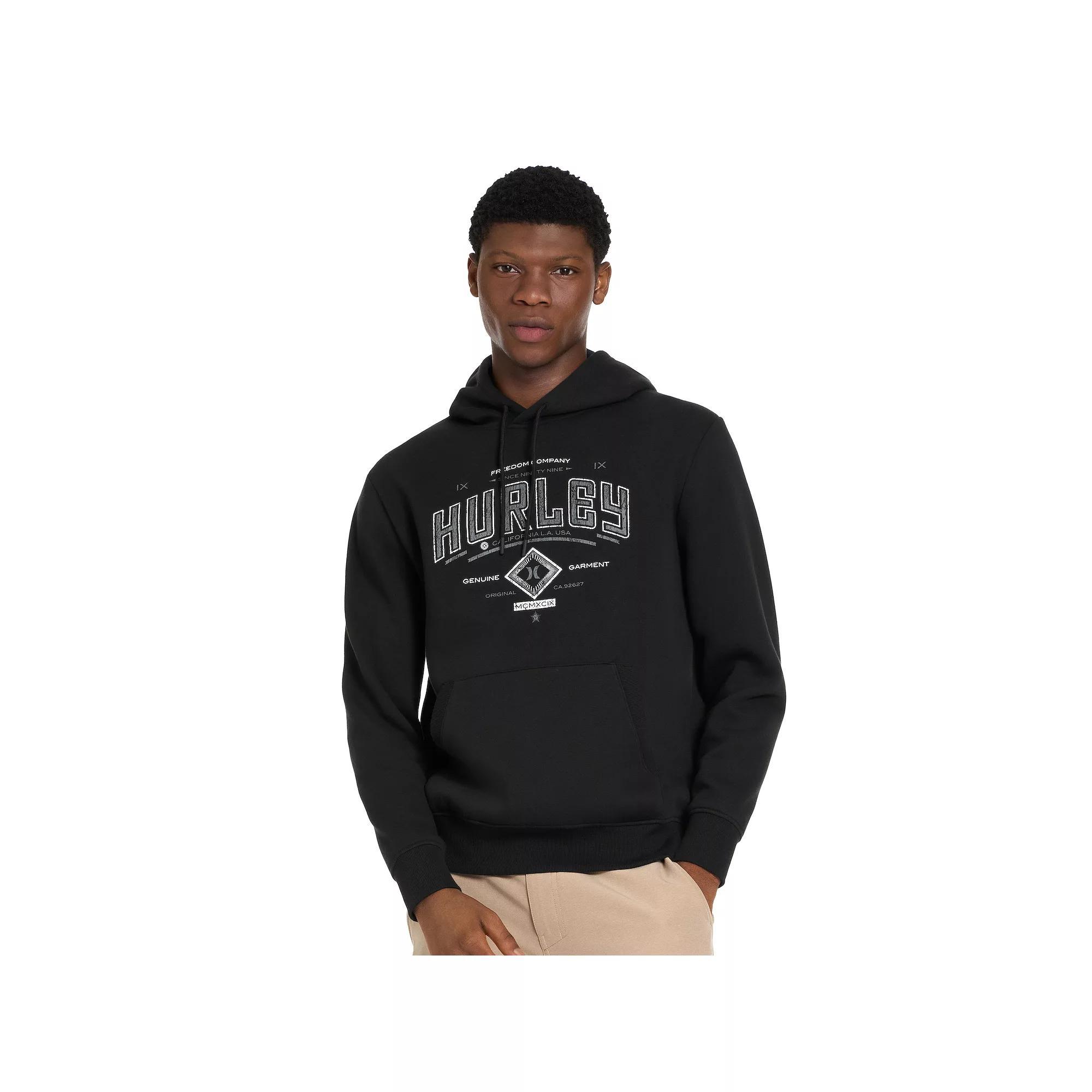 Men's Hurley Collegiate Logo Graphic Hoodie, Size: Small, Black Product Image