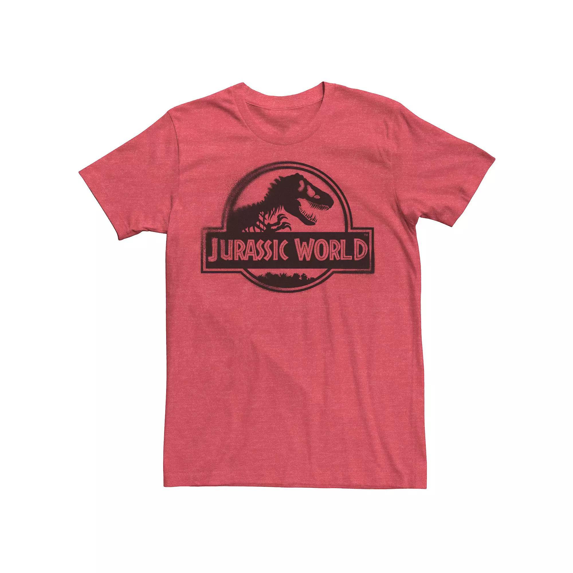 Men's Jurassic World Two Black Spray Paint Logo Tee, Size: Medium, Royal Grey Product Image