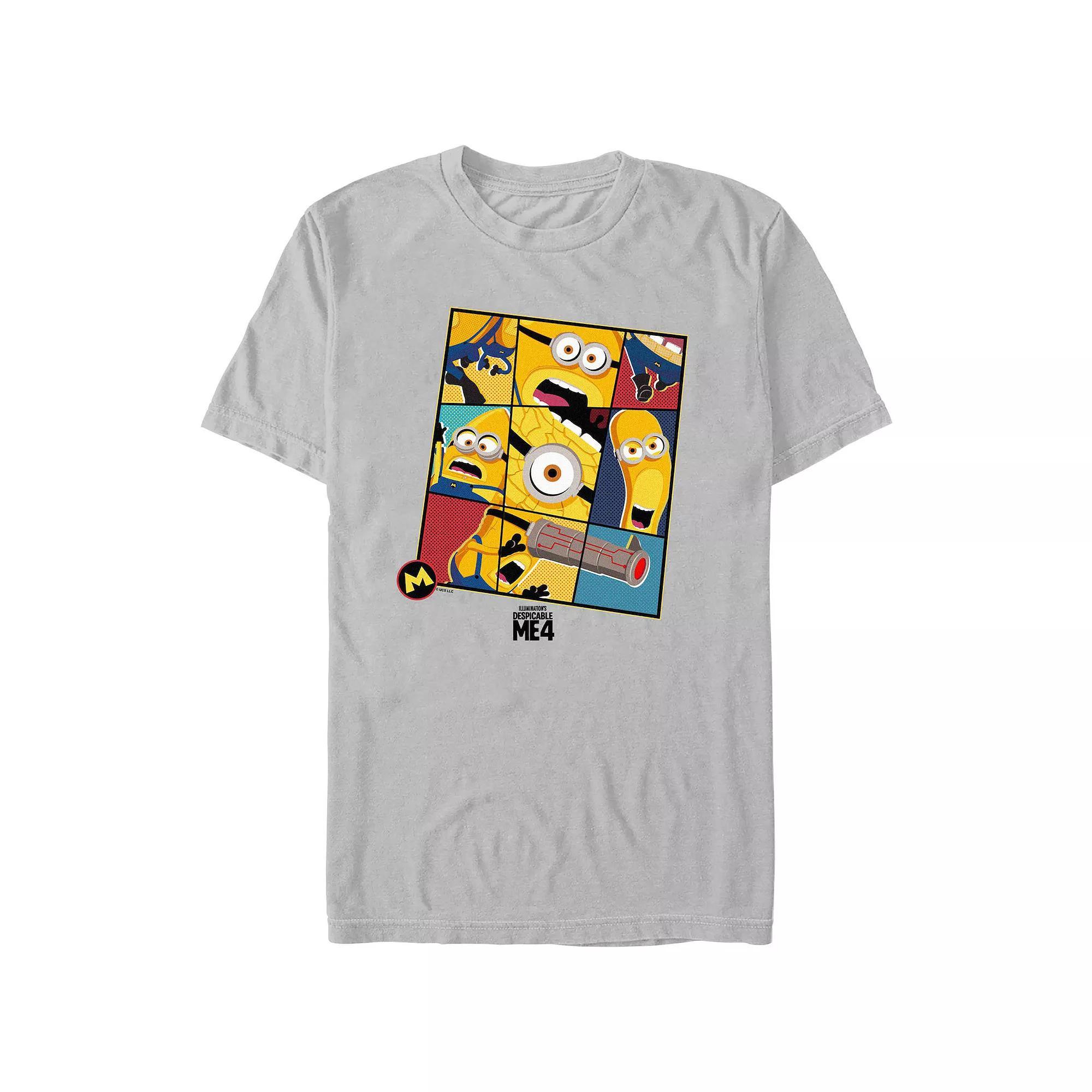 Men's Despicable Me 4 Minions Closeups Graphic Tee, Size: Small, Silver Product Image