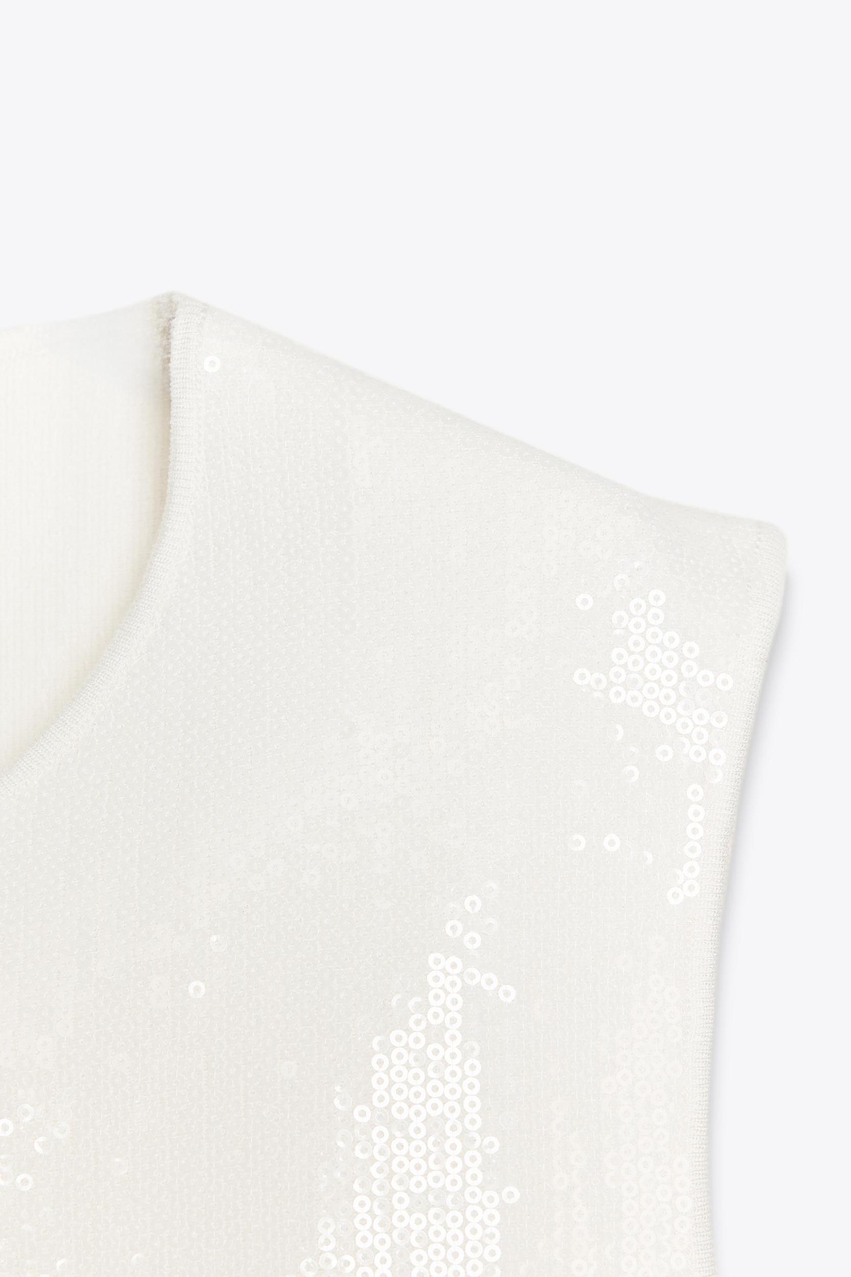 SEQUIN KNIT PEPLUM TOP Product Image