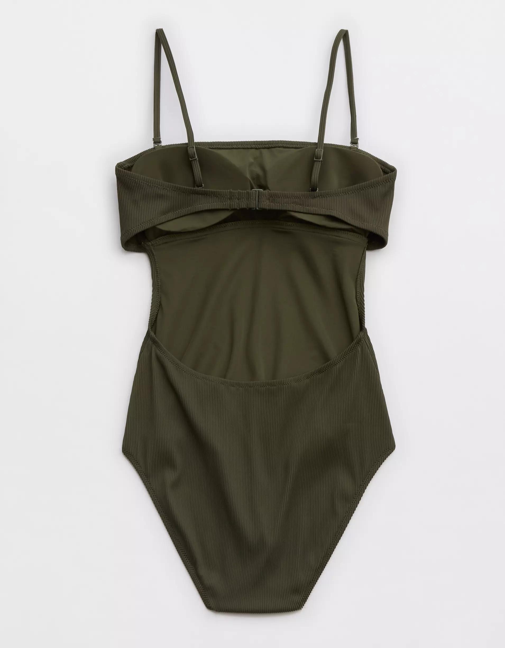 Aerie Ribbed Strapless One Piece Swimsuit Product Image