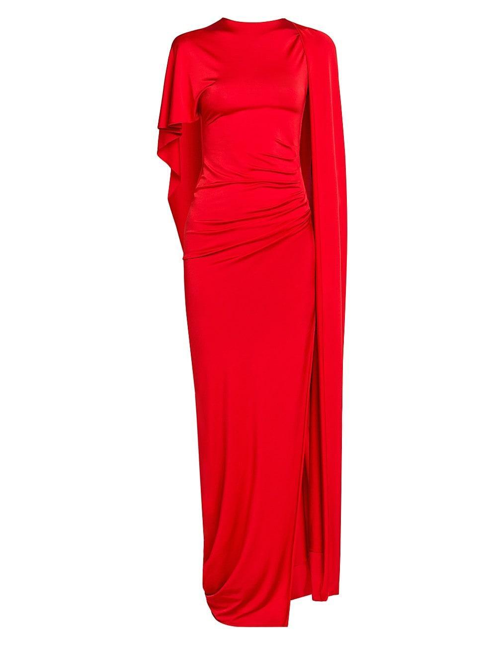 Womens Asymmetric Jersey Cape Gown Size 0 Product Image