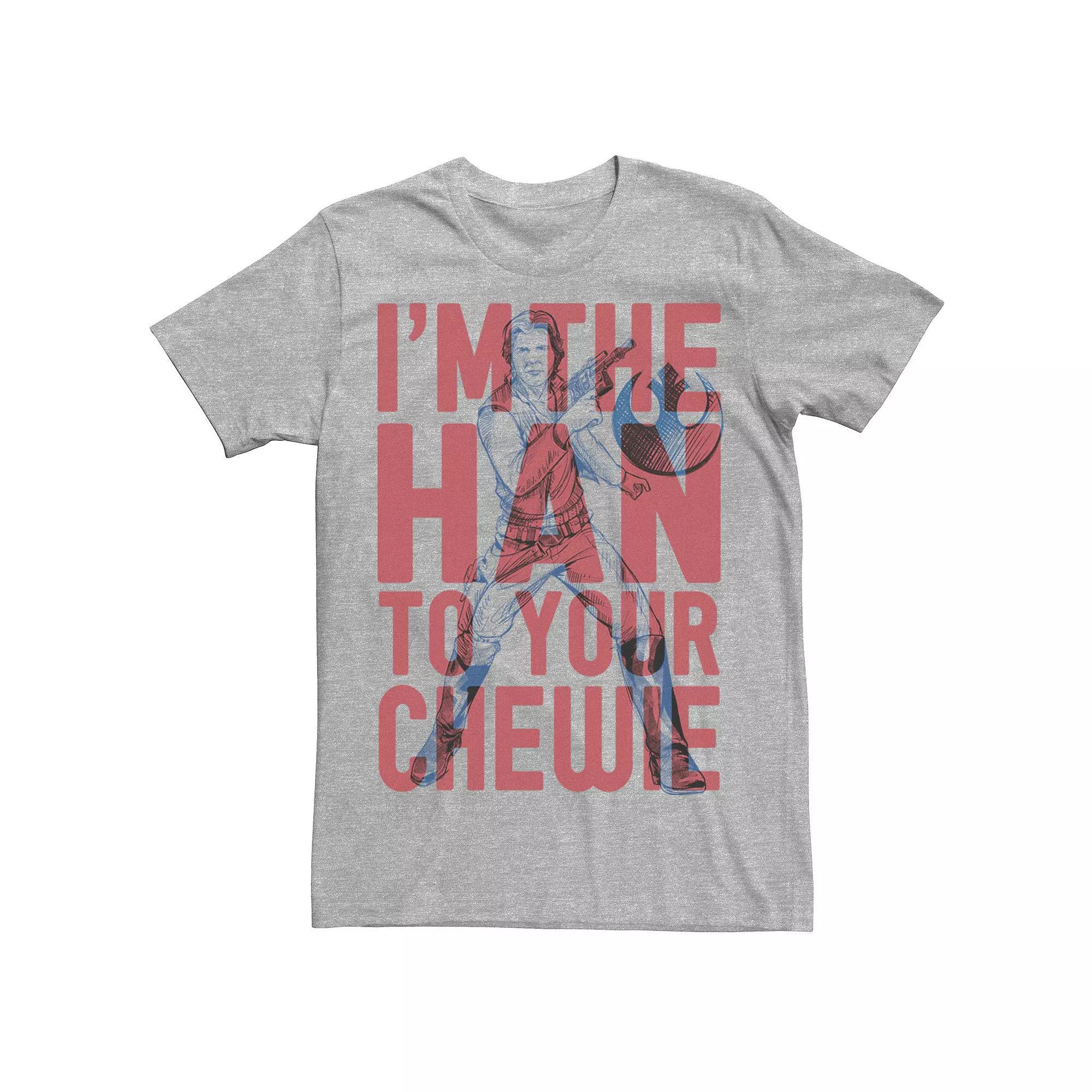 Men's Star Wars "The Han To Your Chewie" Graphic Tee, Size: XL, Athletic Grey Product Image