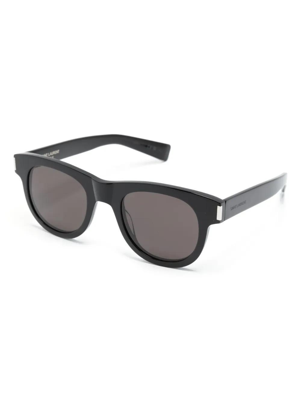 Sl 571 Round-frame Sunglasses In Black-black-black Product Image