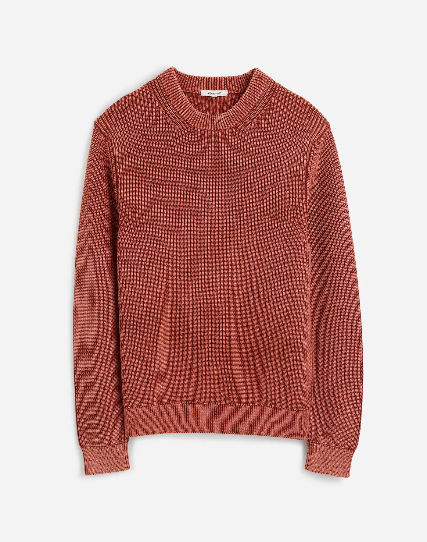 Cotton Shaker Stitch Crewneck Sweater Product Image