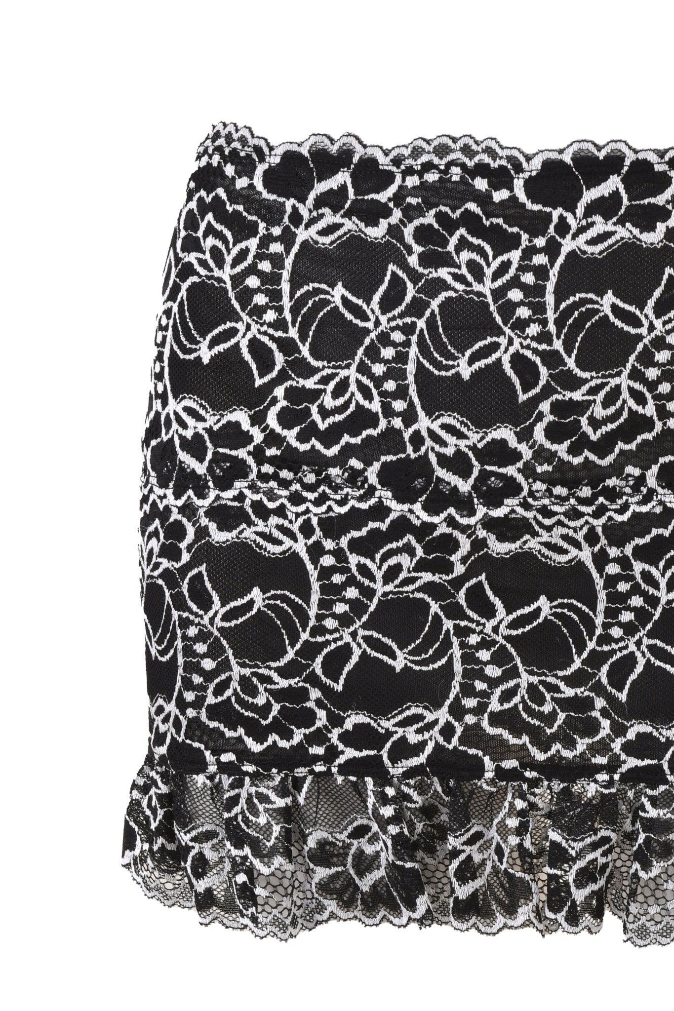 CRYSTAL MINI SKIRT - BLACK : LACE Product Image