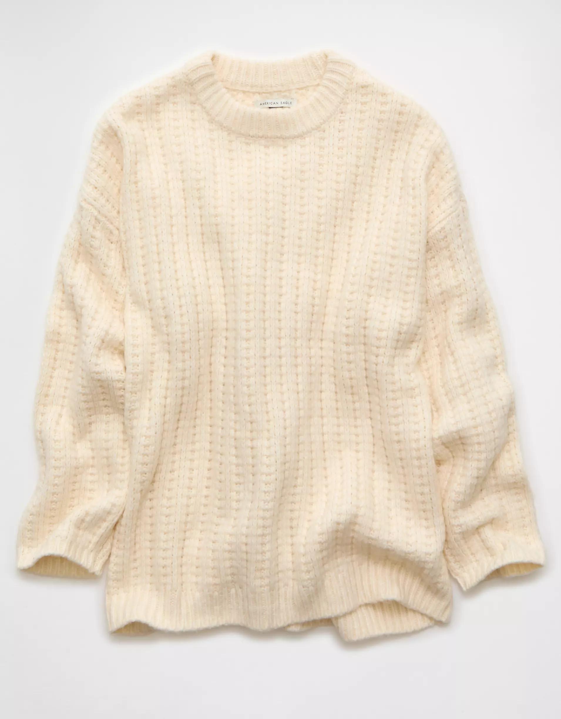 AE Oversized Waffle Sweater Product Image