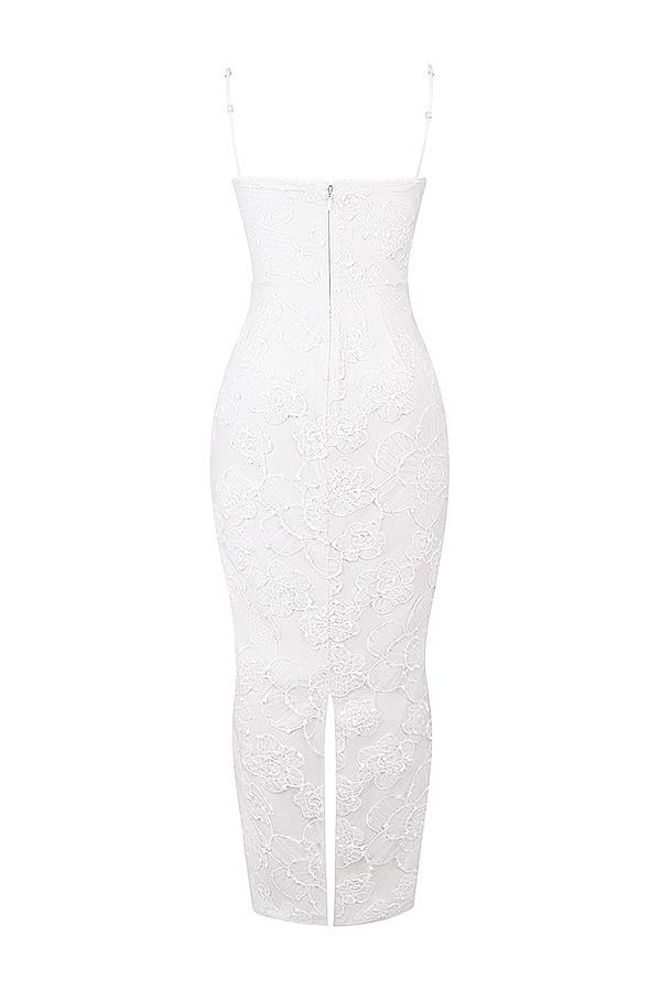 Eva  white floral lace maxi dress Product Image