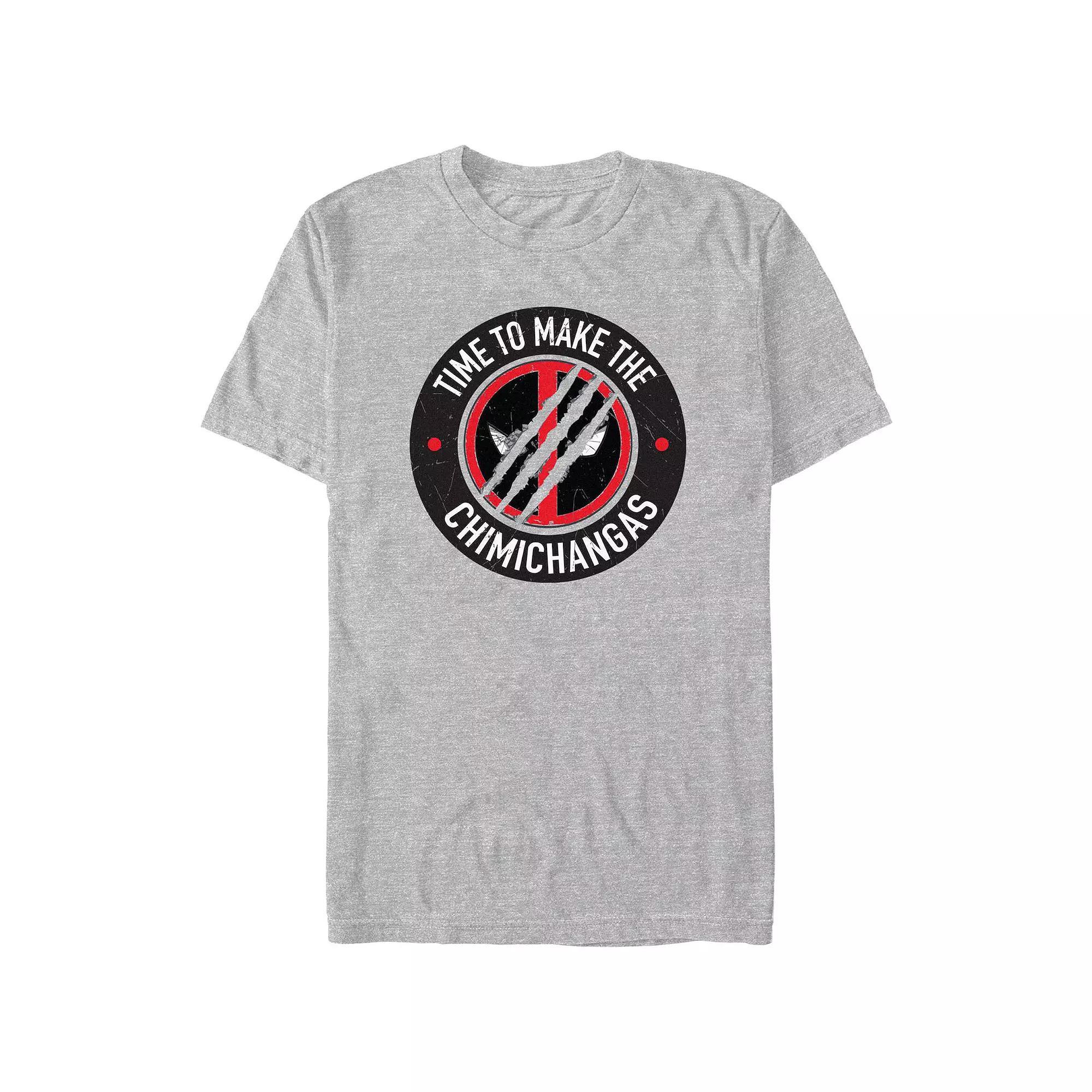 Men's Deadpool And Wolverine Chimichangas Scratch Logo Graphic Tee,  Product Image