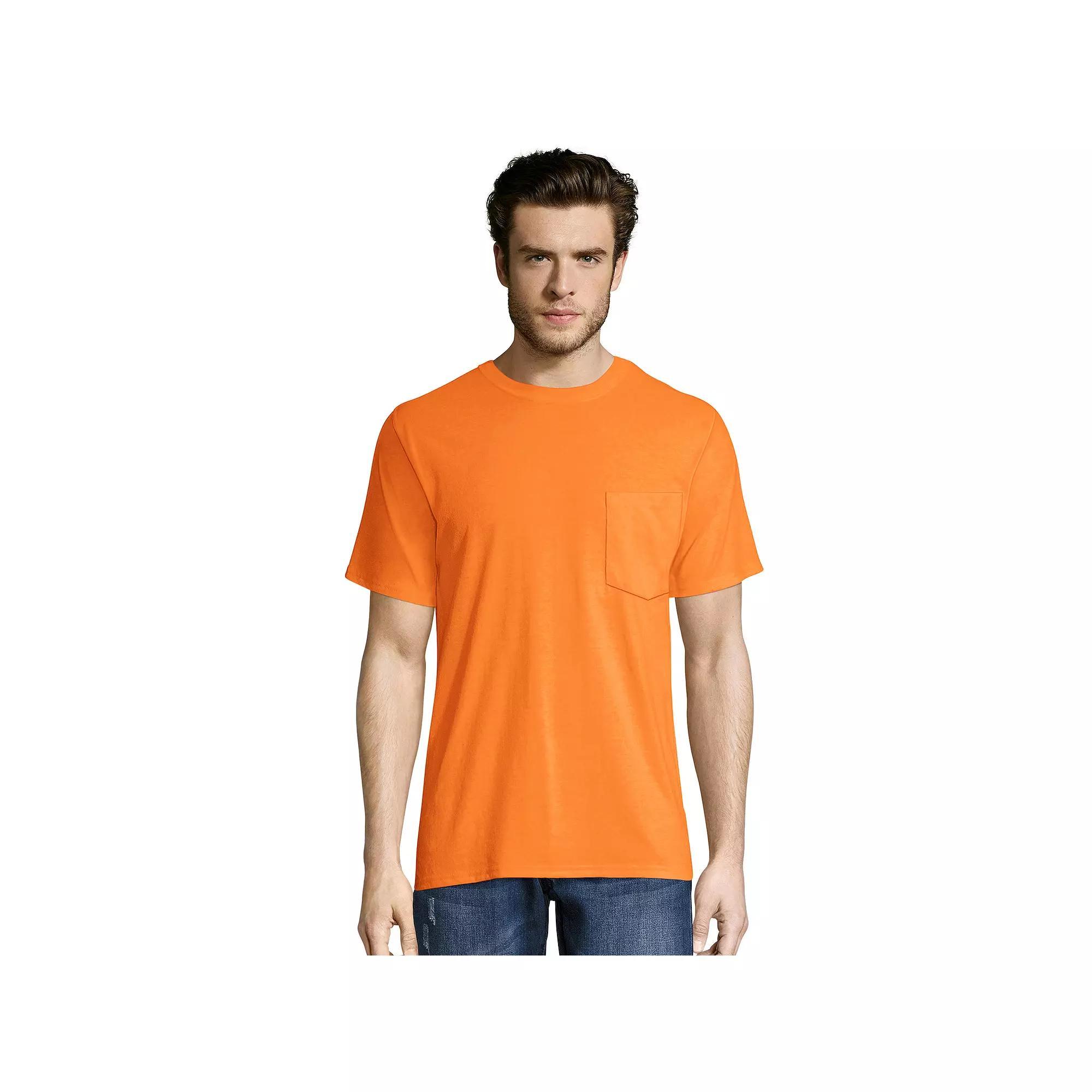 Big & Tall Hanes® Workwear 2-pack X-Temp Fresh IQ Crewneck Pocket Tees, Men's,  Product Image