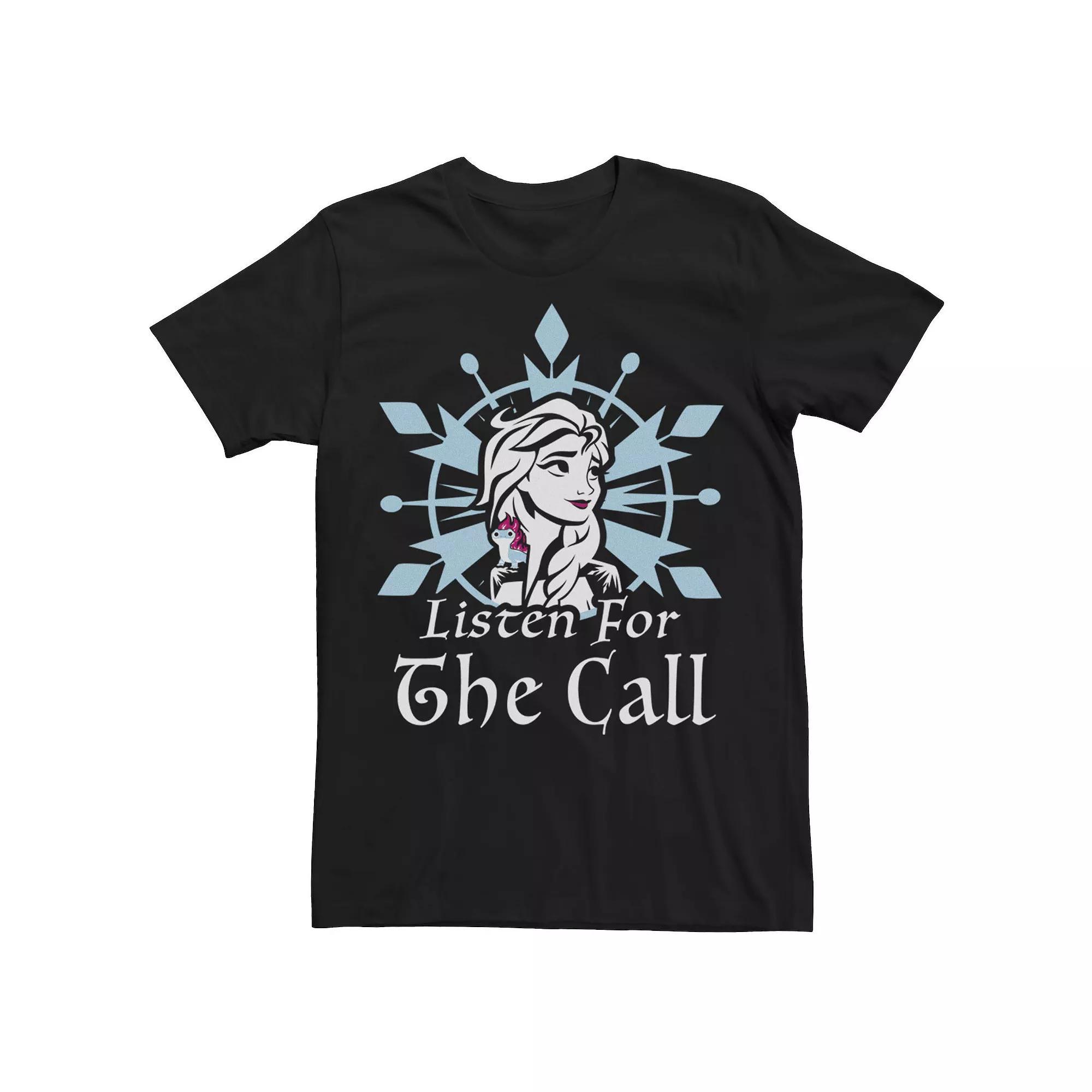 Disney's Frozen 2 Elsa & Bruni Men's Listen For The Call Tee, Size: Medium, Black Product Image