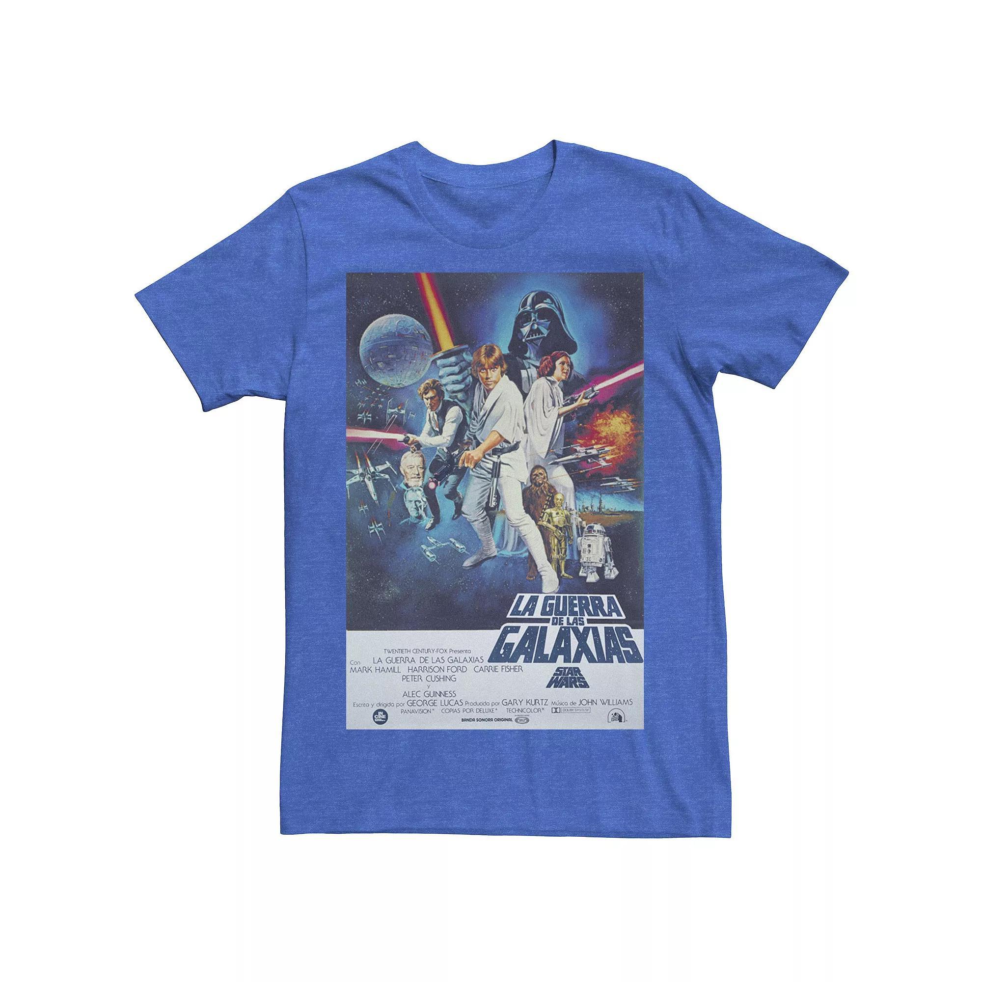 Men's Star Wars Spanish Movie Poster Graphic Tee, Size: Large, Royal Grey Product Image